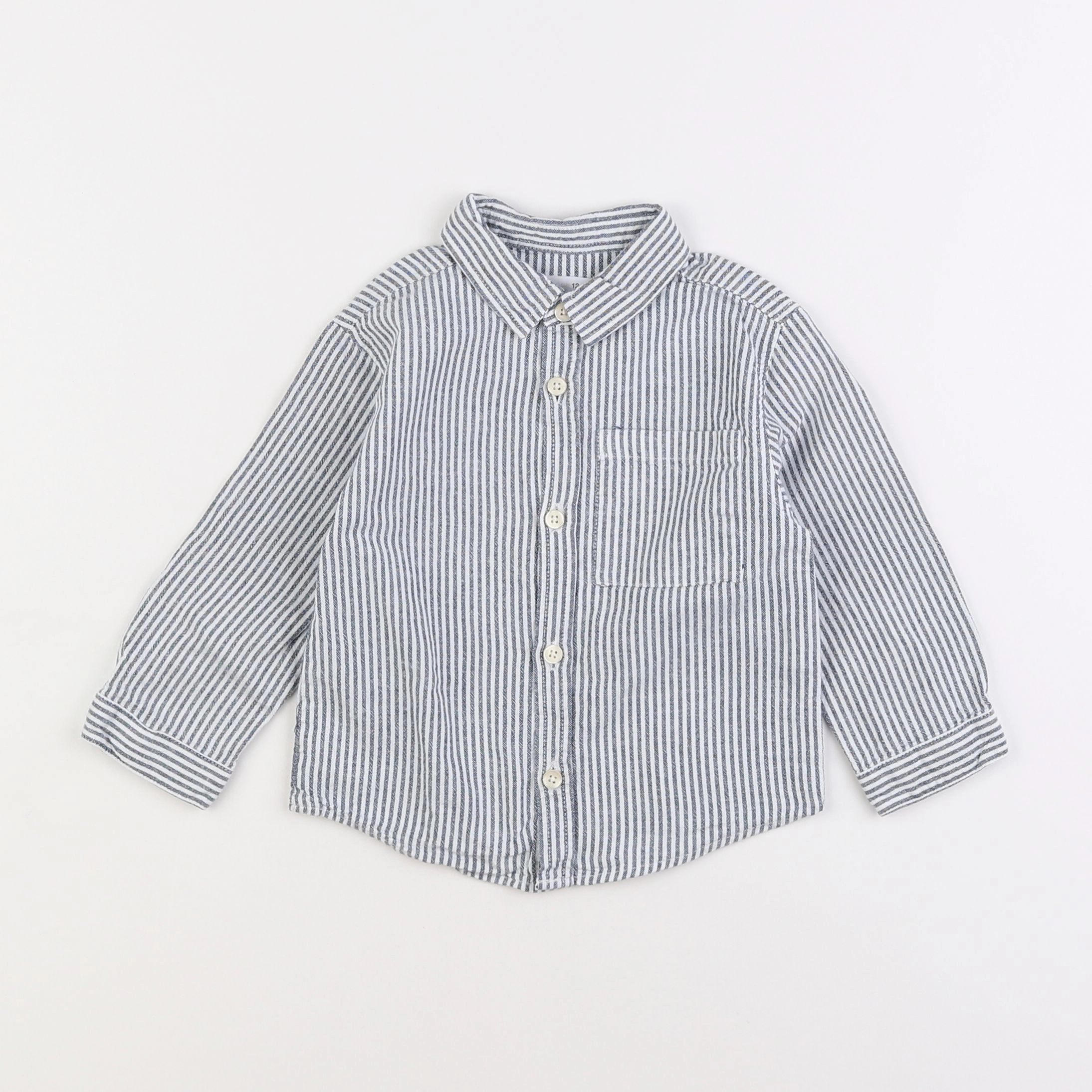 Zara - chemise gris, blanc - 12/18 mois