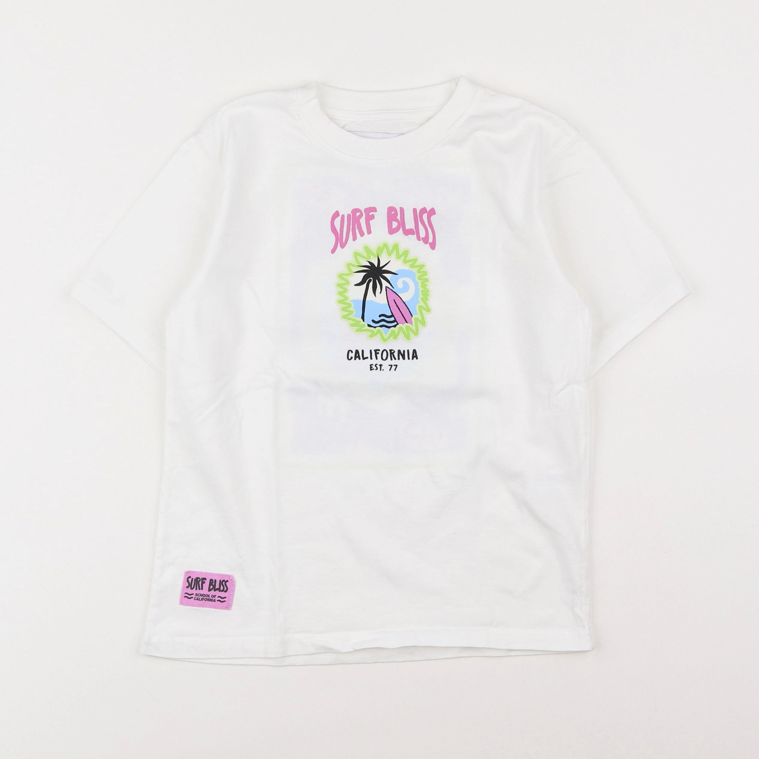 Zara - tee-shirt imprimé au dos blanc, rose - 6/7 ans