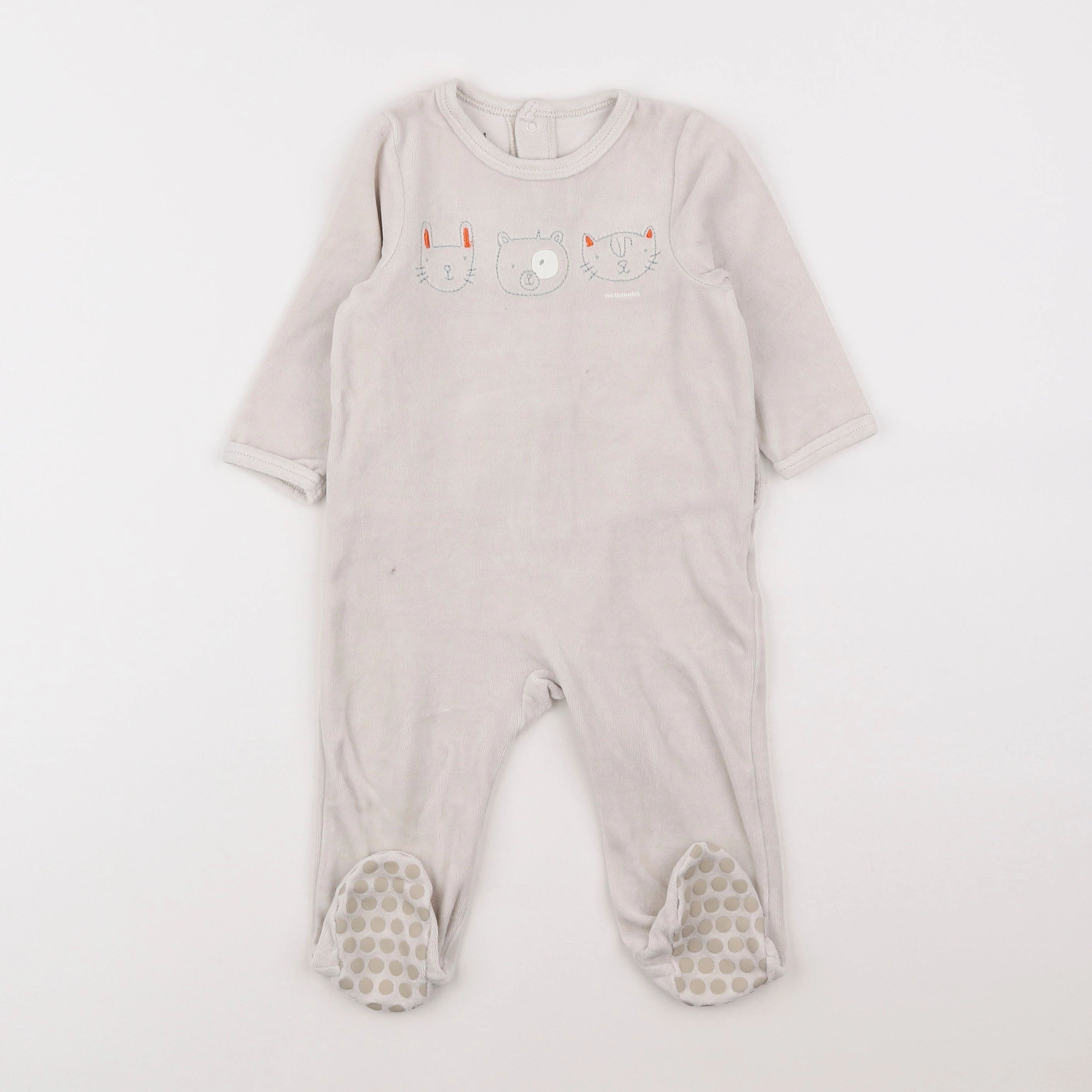 Vertbaudet - pyjama velours beige - 12 mois