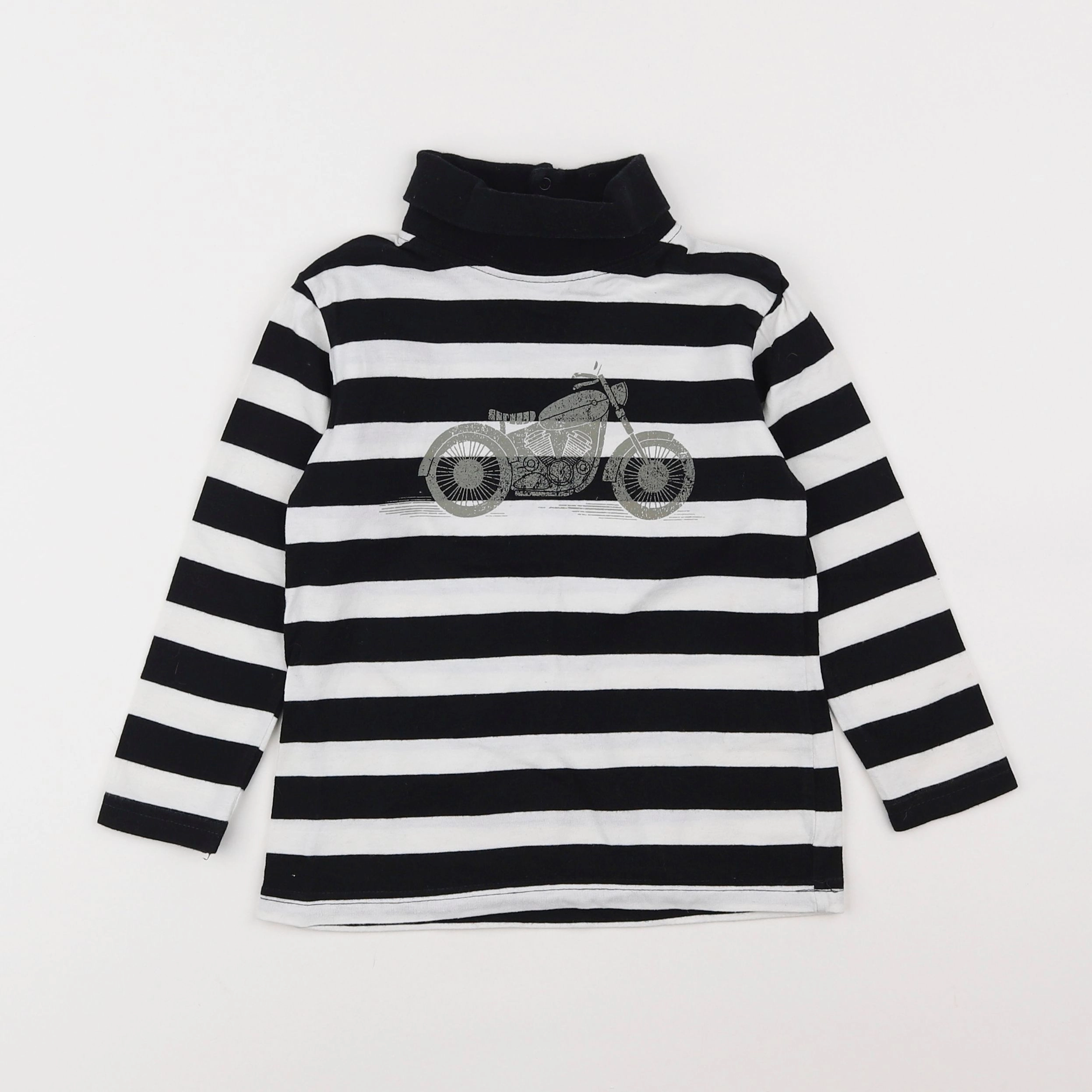 Vertbaudet - sous-pull blanc, noir - 4 ans