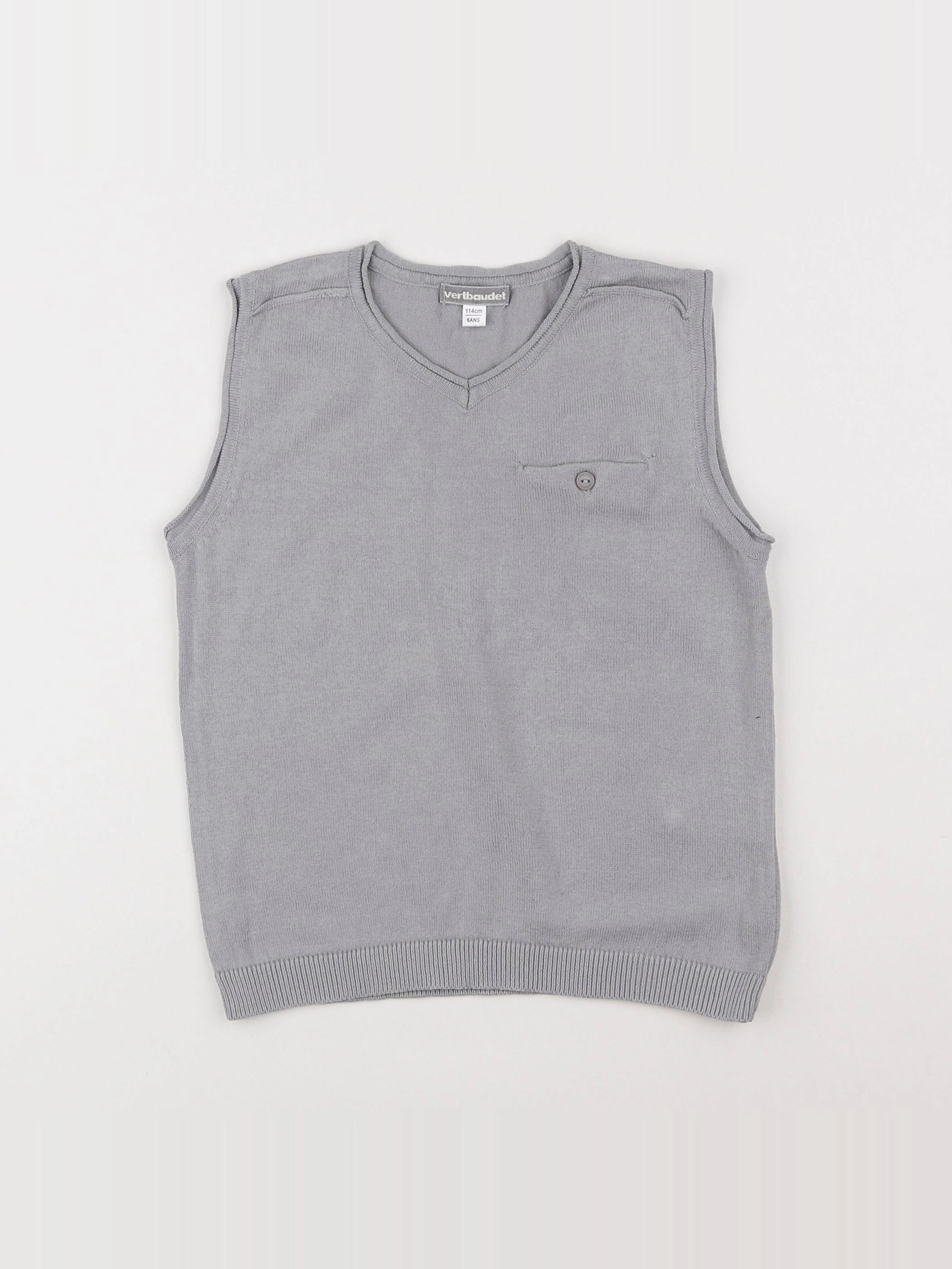 Vertbaudet - pull gris - 6 ans