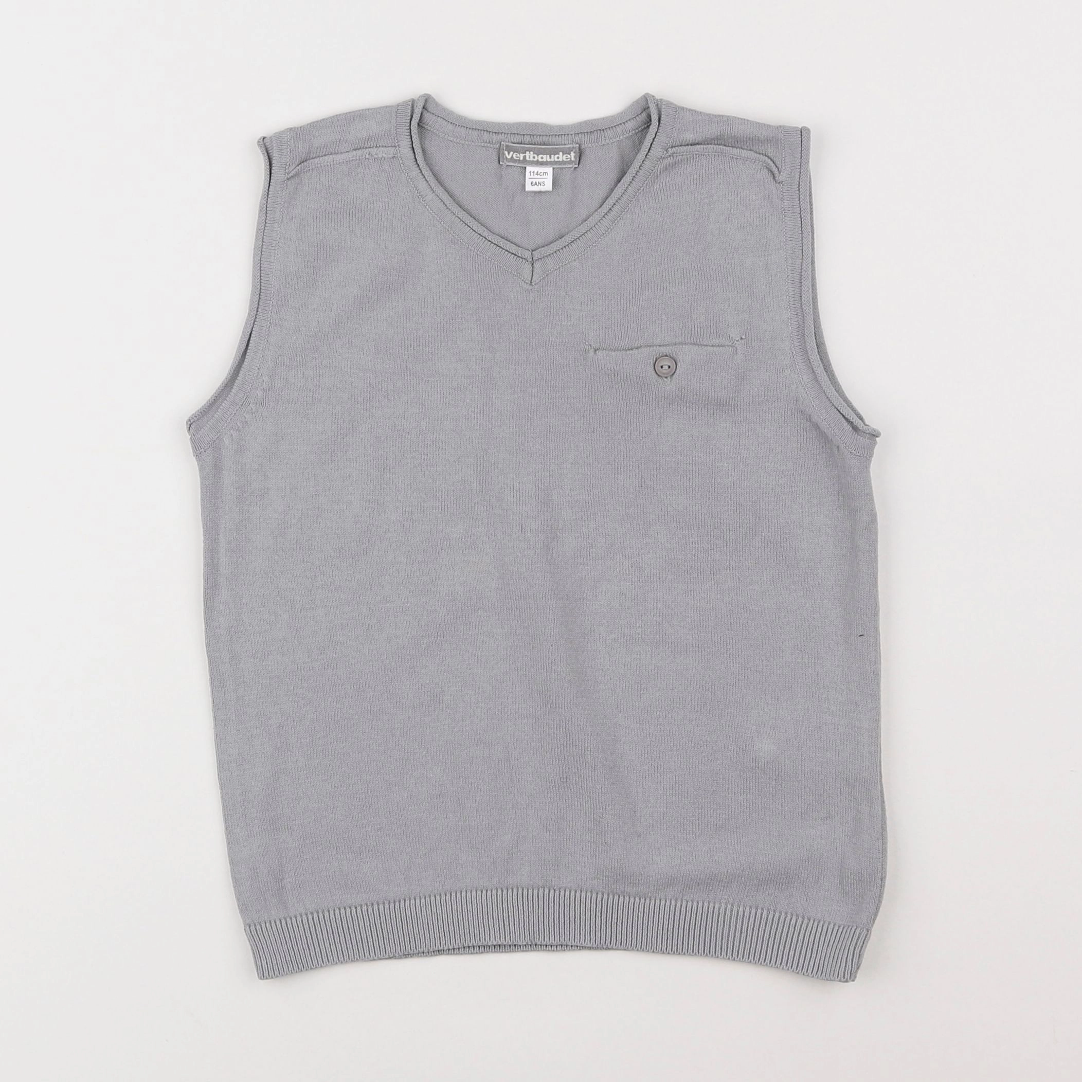 Vertbaudet - pull gris - 6 ans