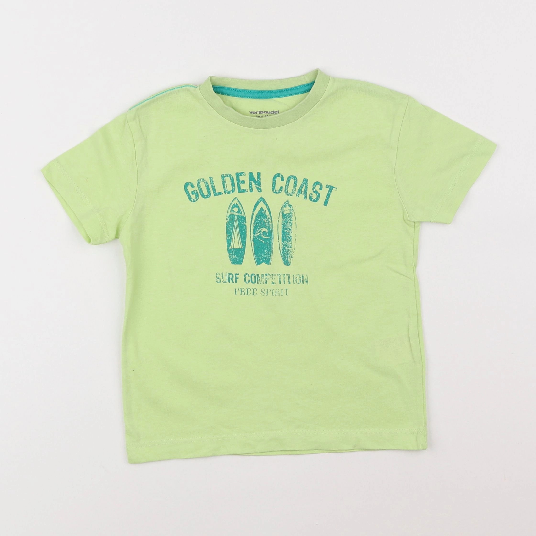 Vertbaudet - tee-shirt jaune, vert - 3 ans