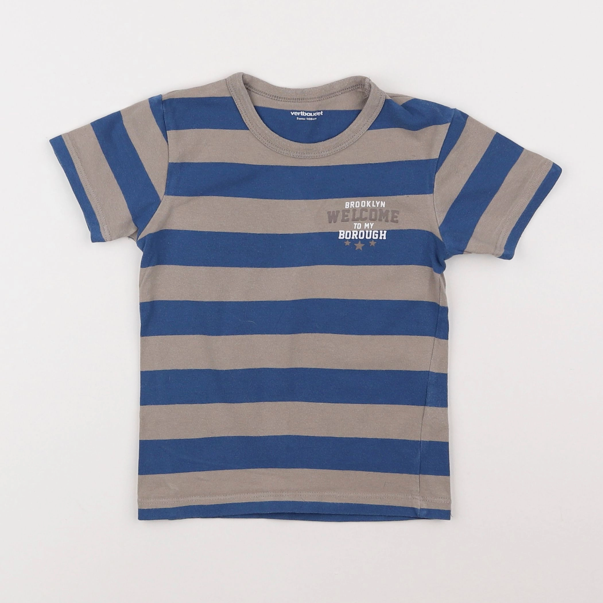 Vertbaudet - maillot de corps beige, bleu - 5 ans