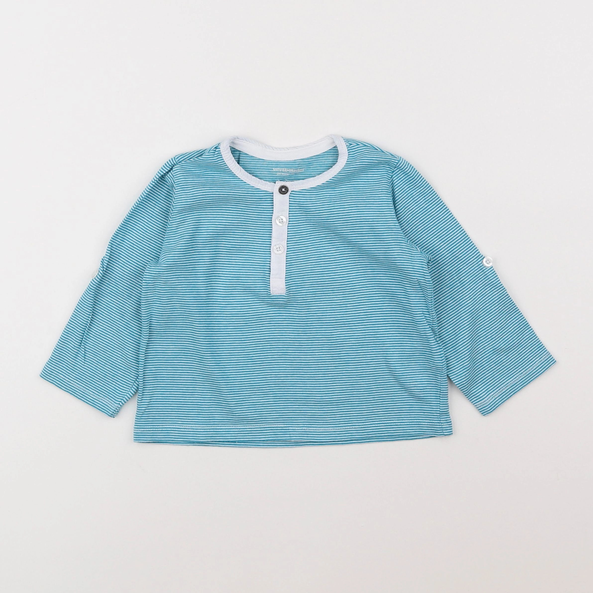 Vertbaudet - tee-shirt bleu, blanc - 2 ans