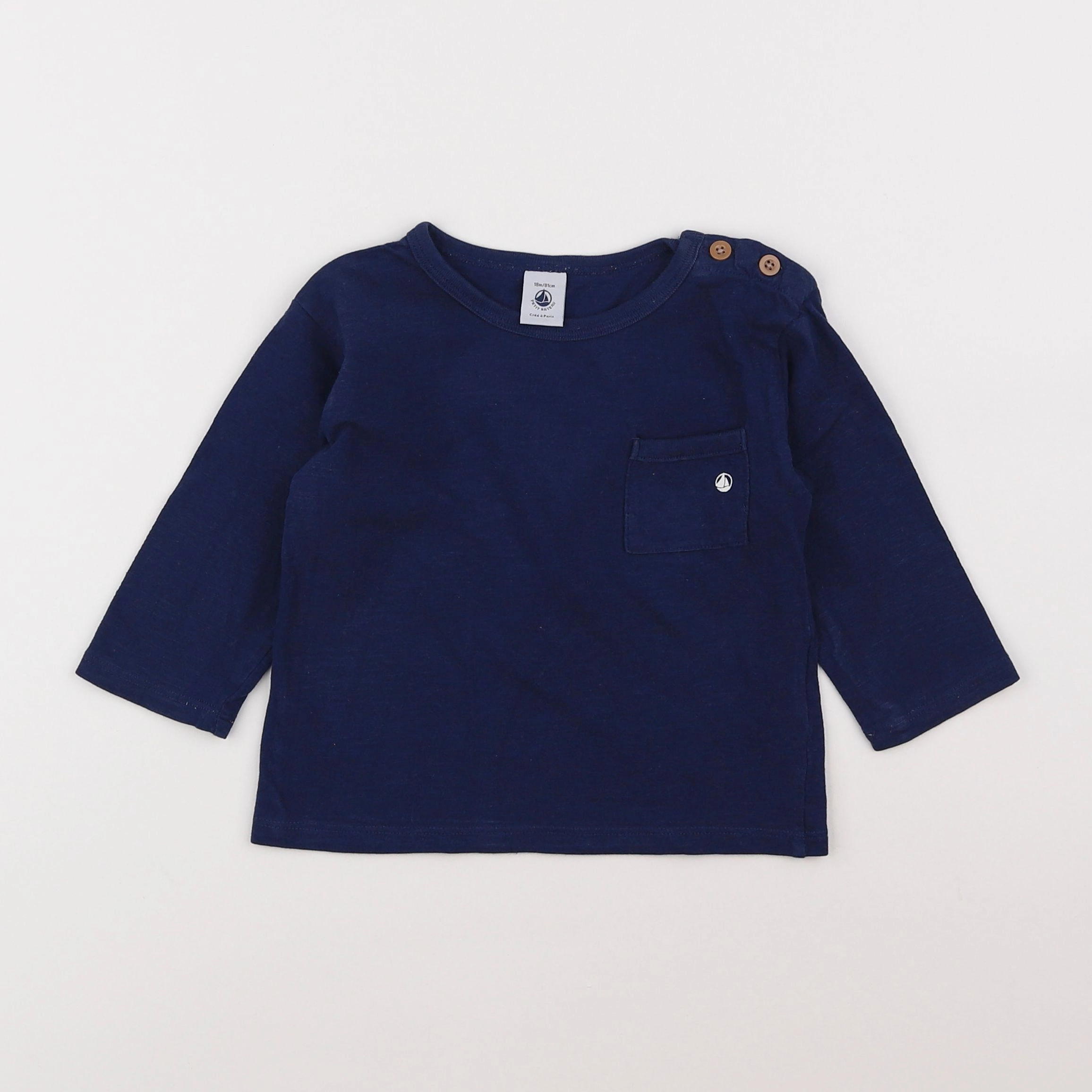 Petit Bateau - tee-shirt bleu - 18 mois