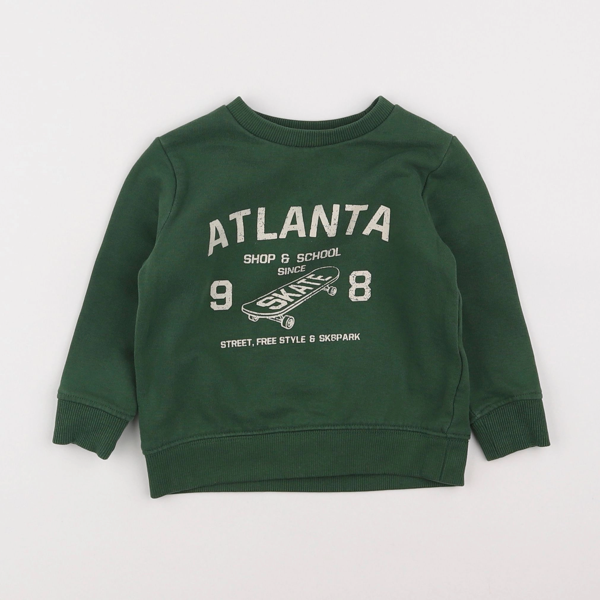 Vertbaudet - sweat vert - 2 ans