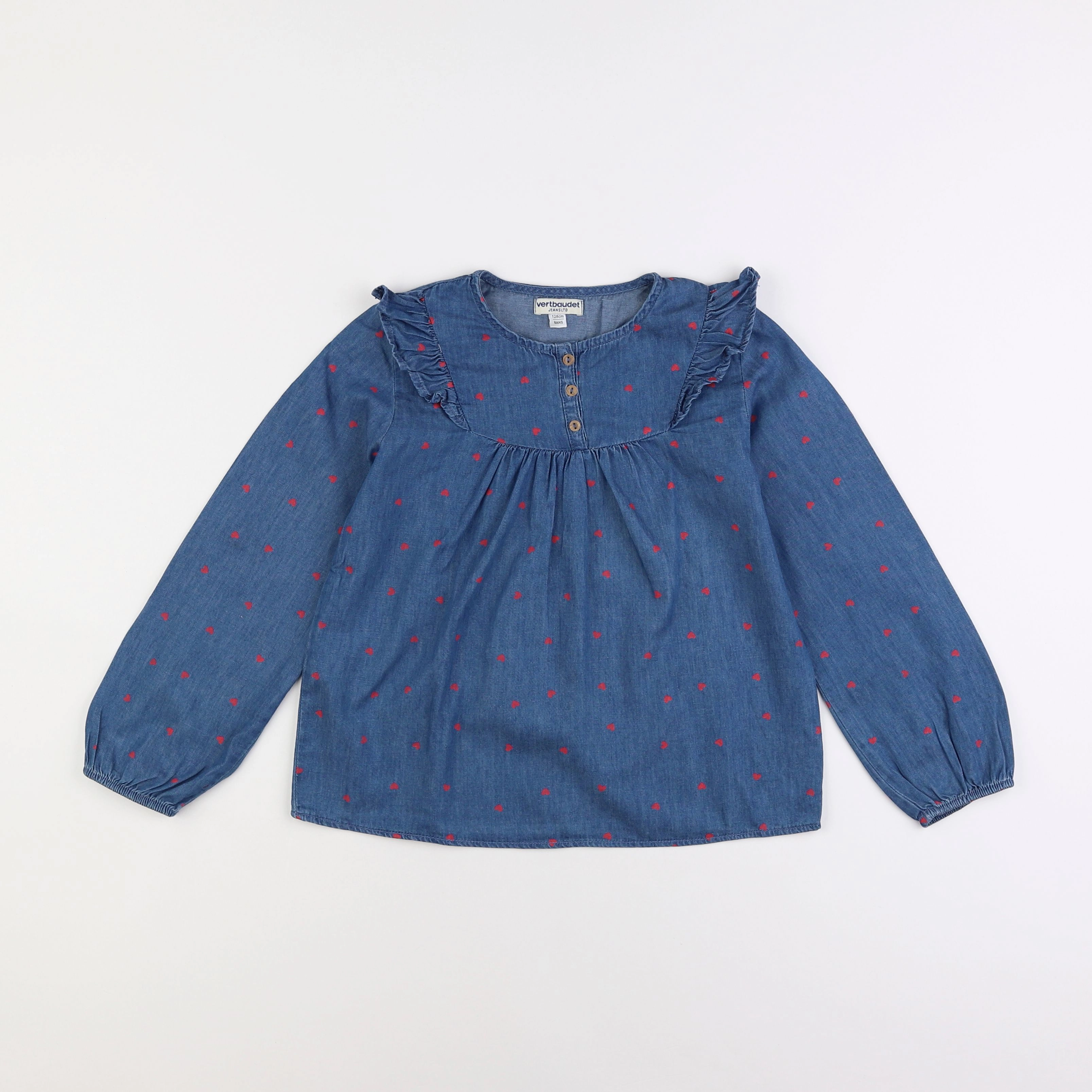 Vertbaudet - blouse bleu - 8 ans