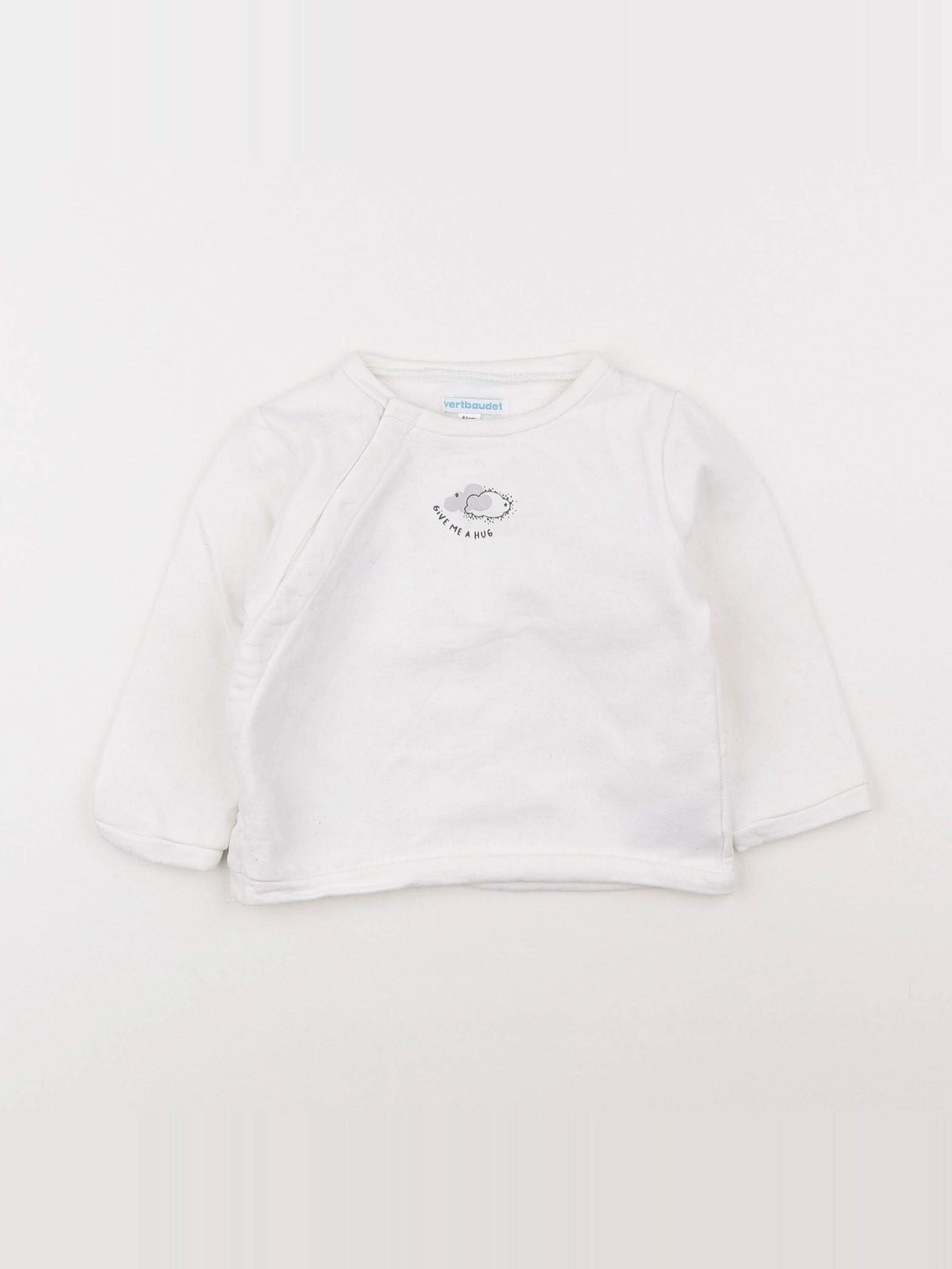Vertbaudet - sweat blanc - 18 mois