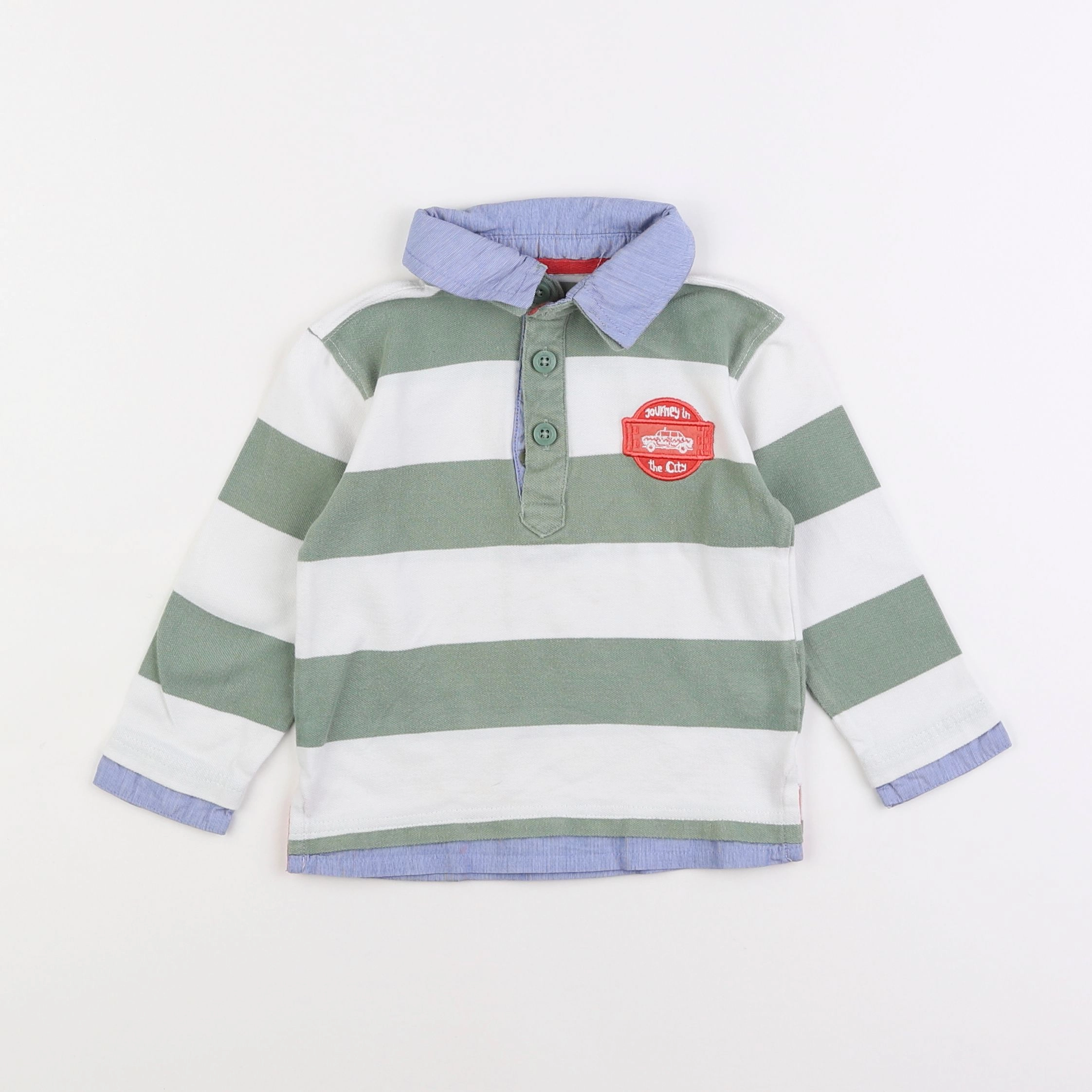 Vertbaudet - polo vert - 2 ans