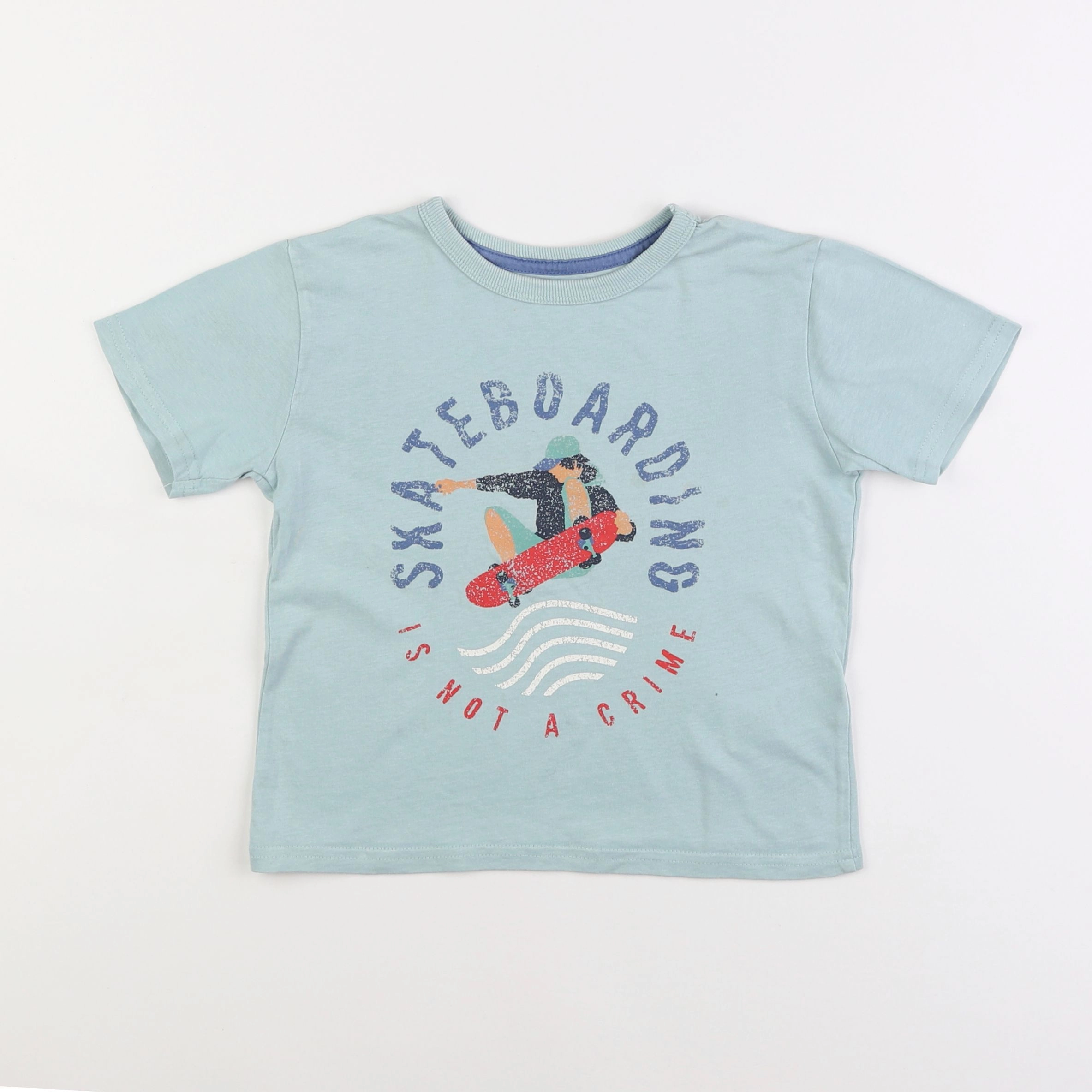 Vertbaudet - tee-shirt bleu - 5 ans