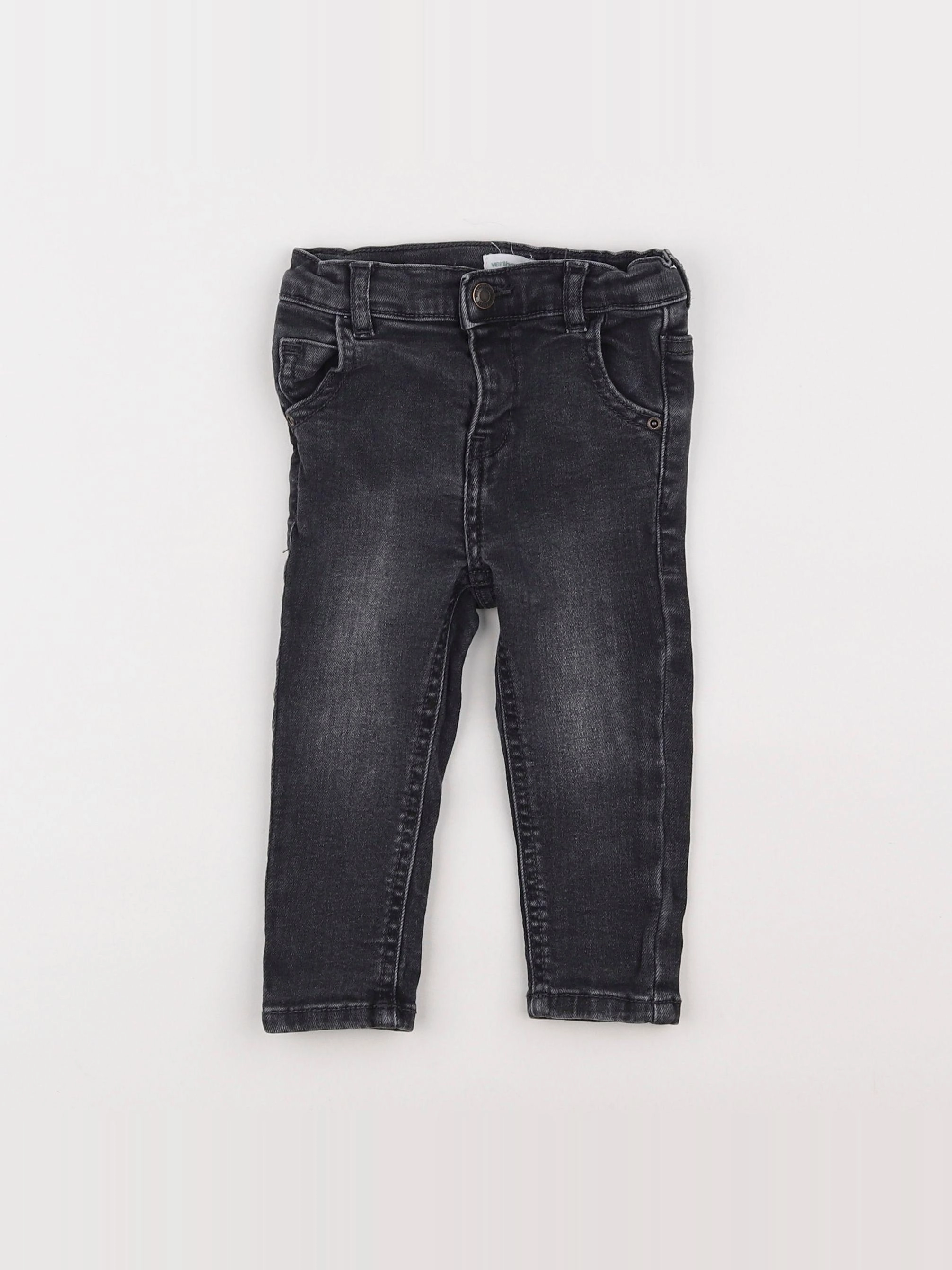 Vertbaudet - jean gris - 9 mois