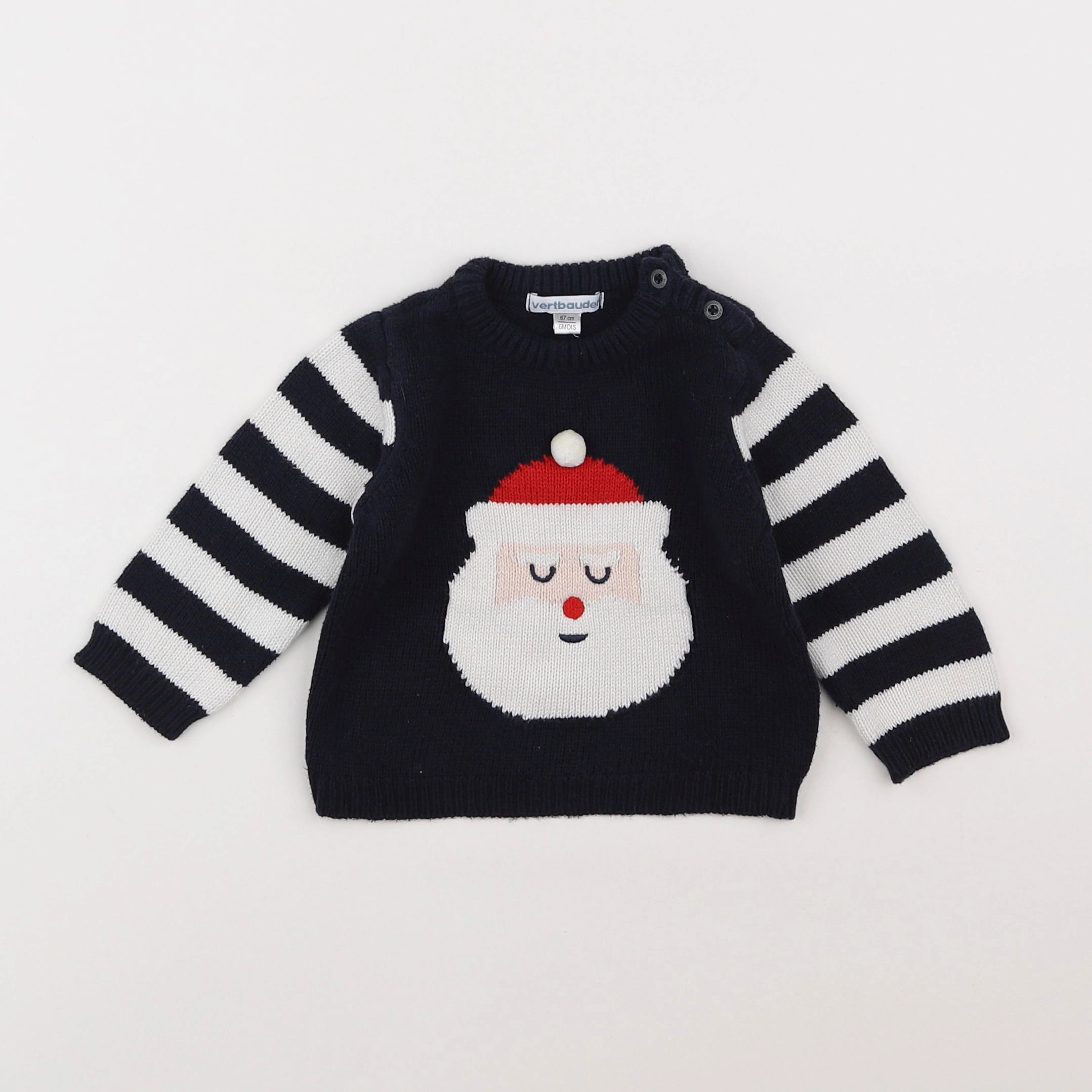 Vertbaudet - pull bleu - 6 mois