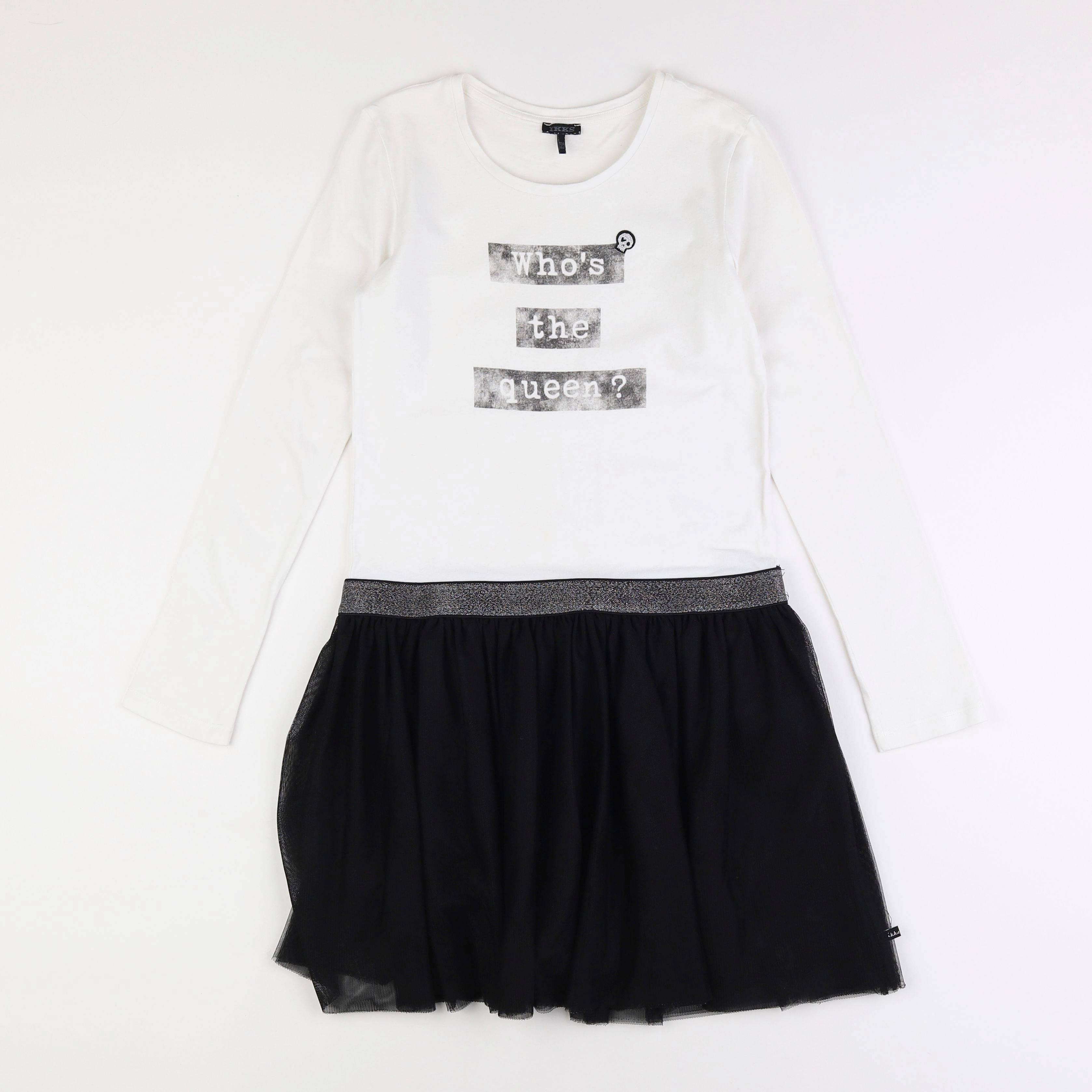 IKKS - robe blanc, noir - 12 ans