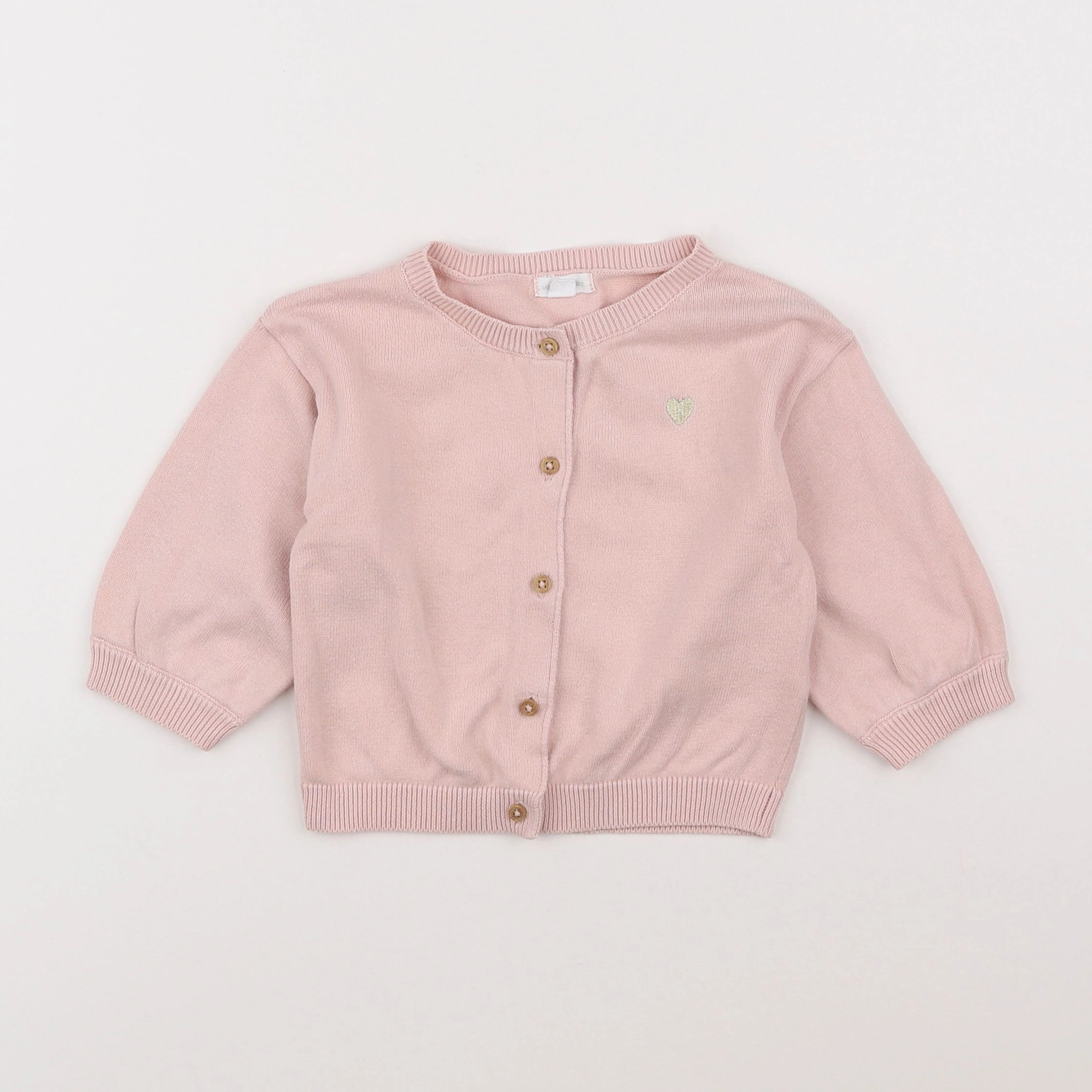 Vertbaudet - gilet rose - 12 mois