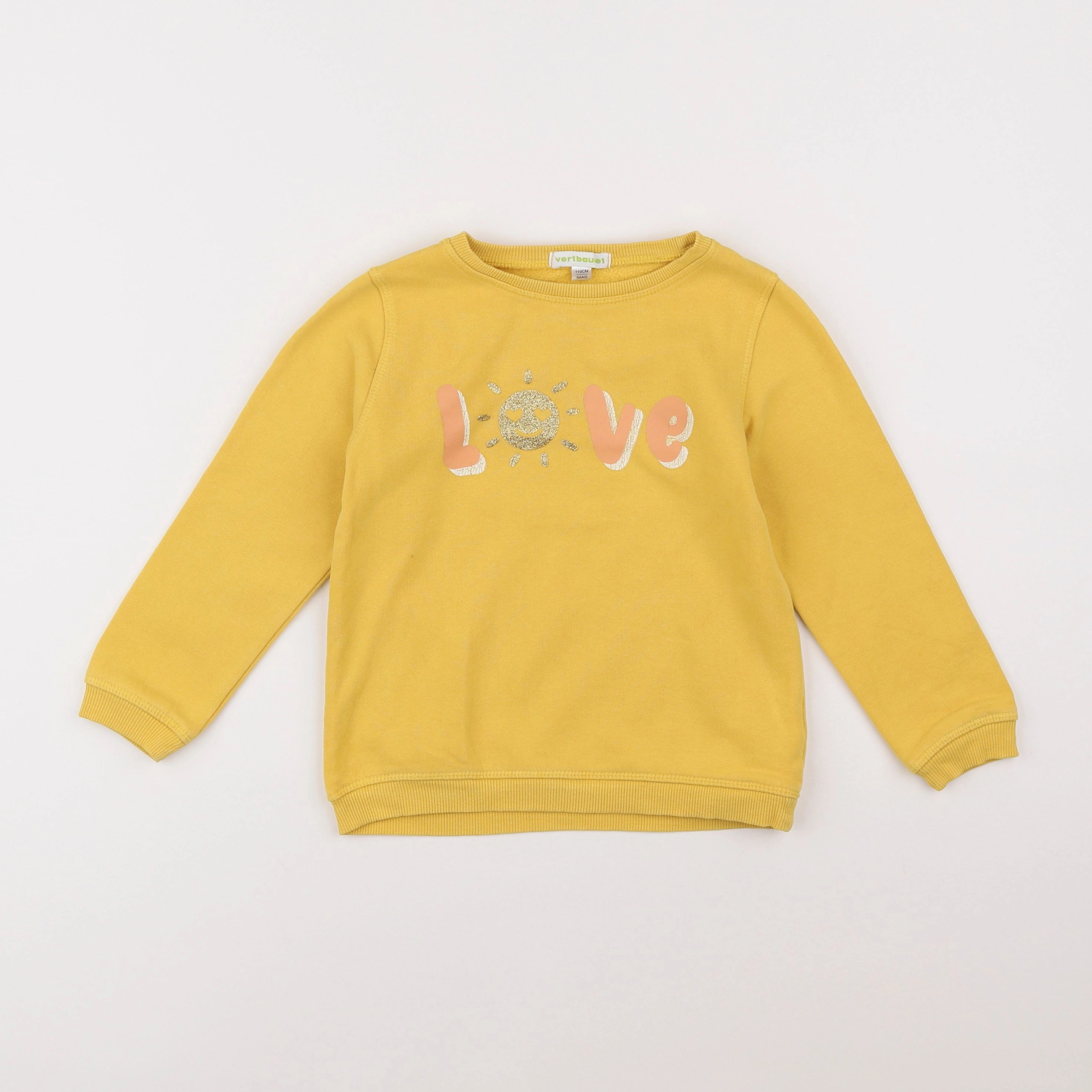 Vertbaudet - sweat jaune - 5 ans