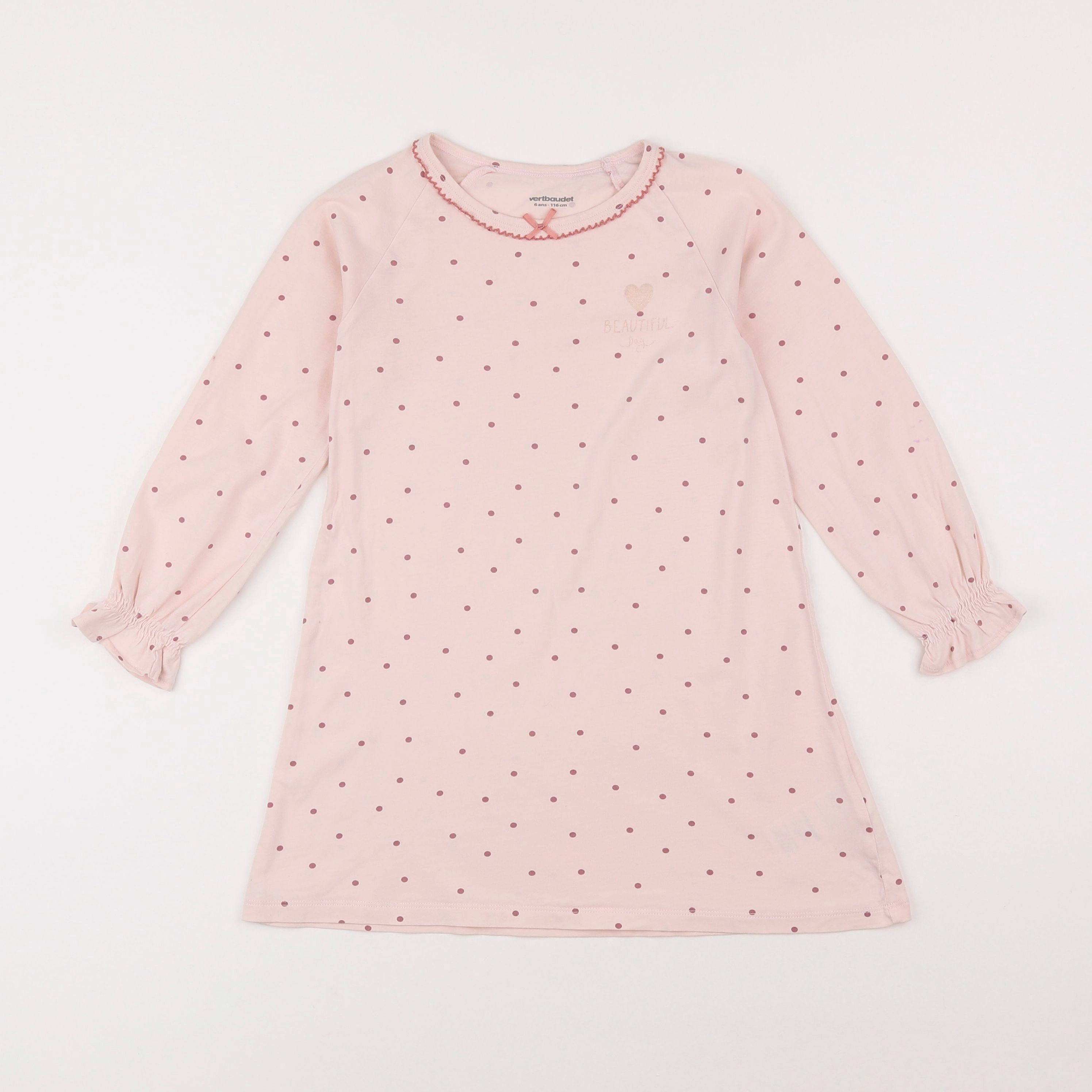 Vertbaudet - chemise de nuit coton rose - 6 ans