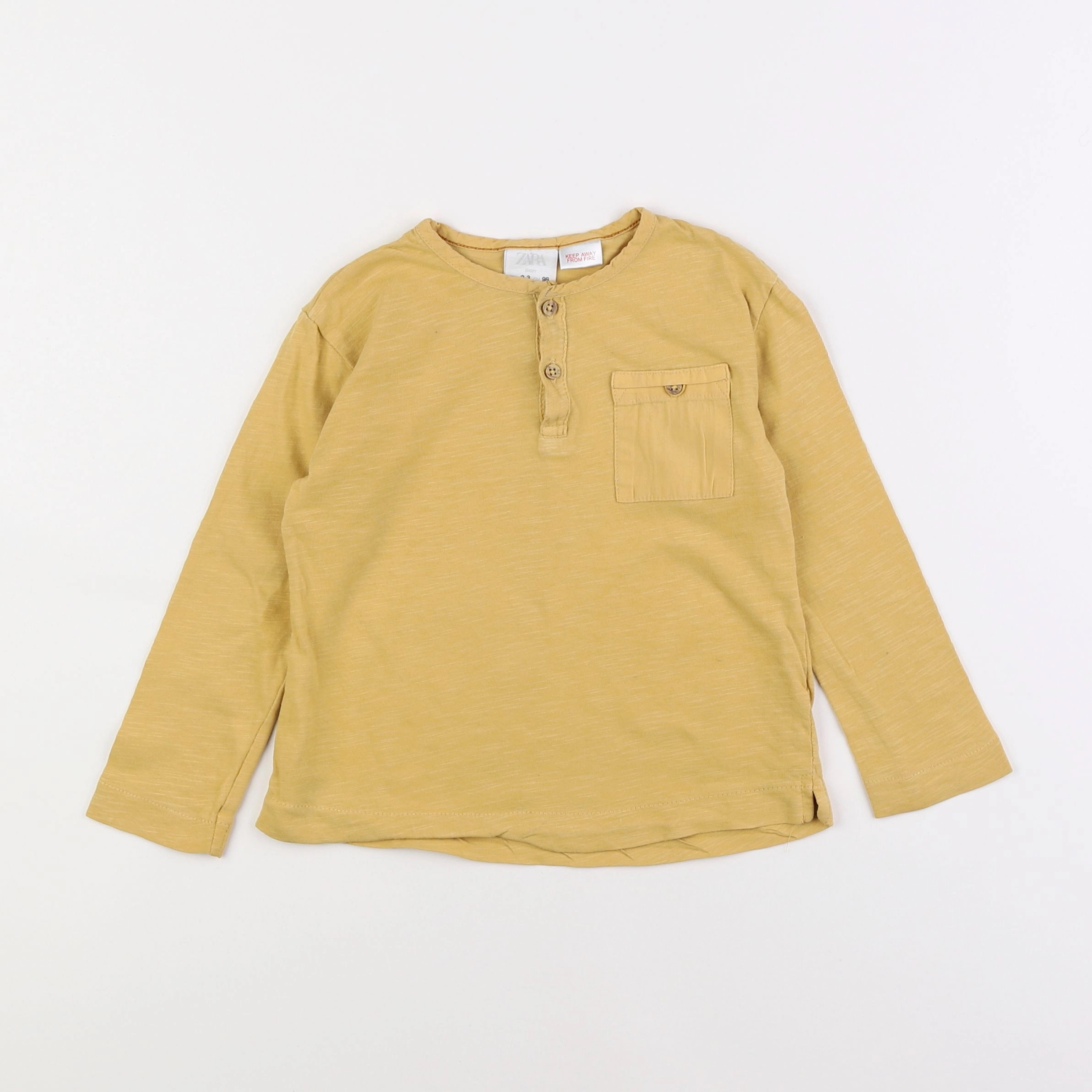 Zara - tee-shirt jaune - 2/3 ans