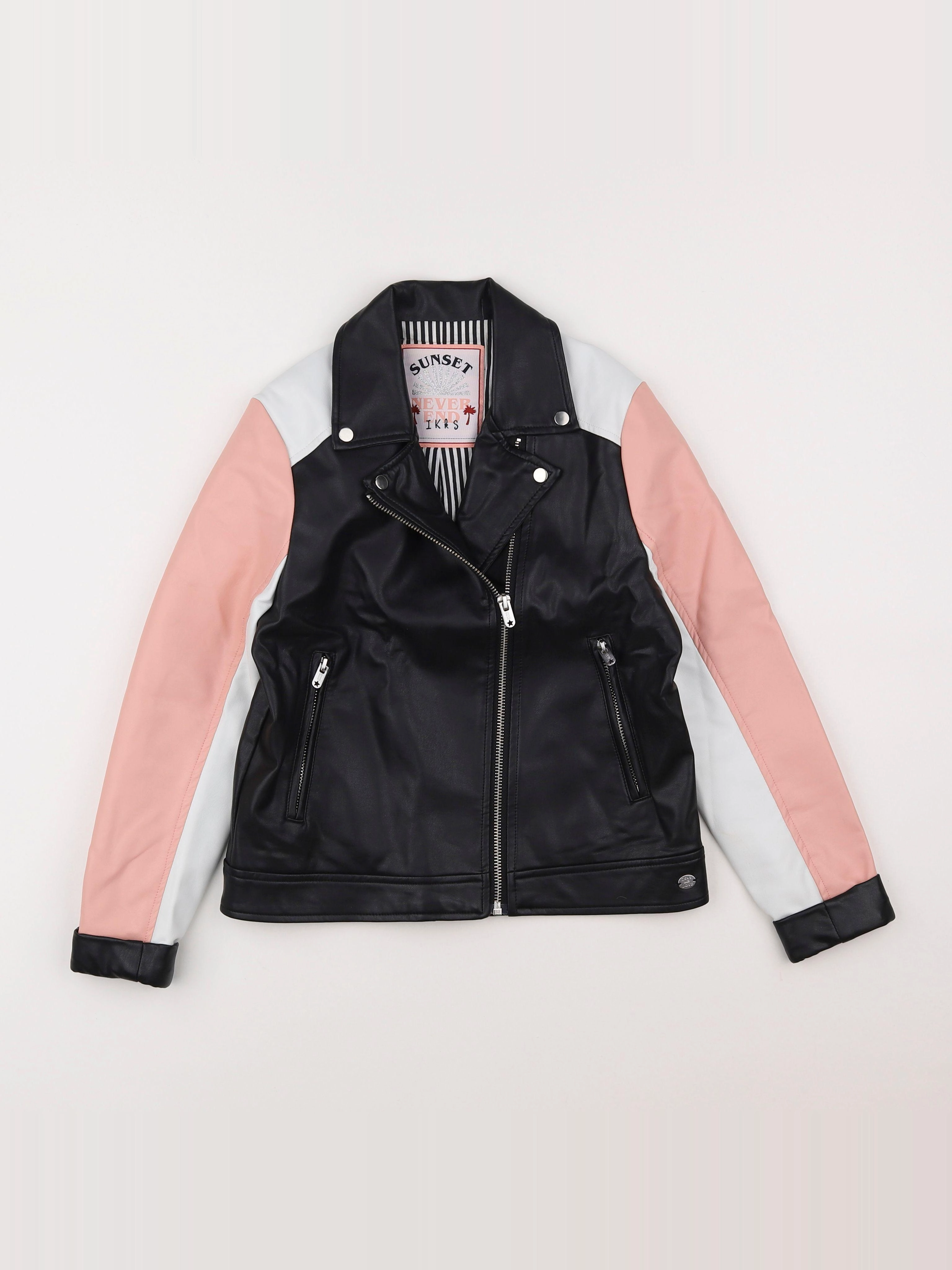 IKKS - veste simili cuir rose - 10 ans