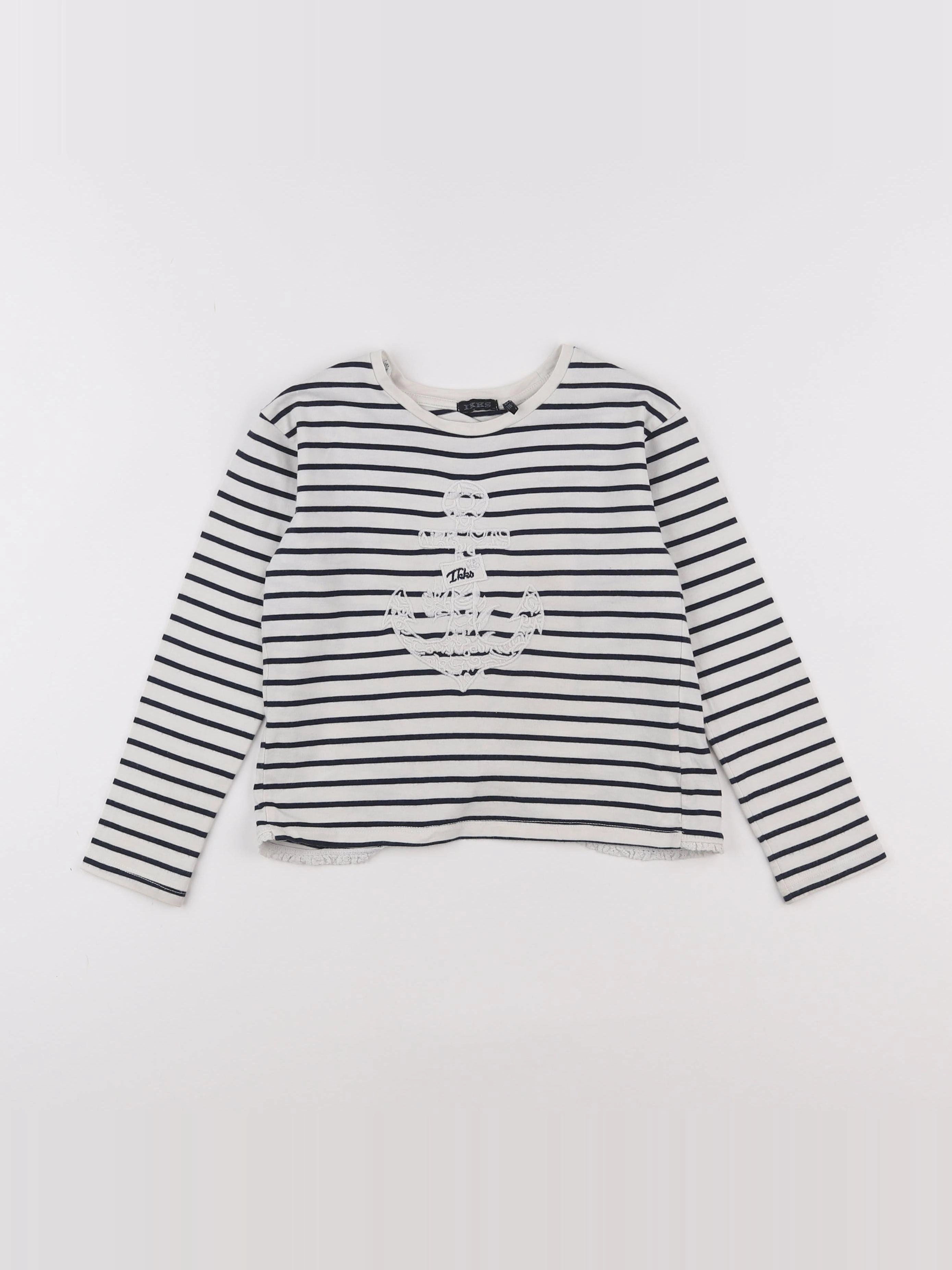 IKKS - tee-shirt blanc, bleu - 6 ans