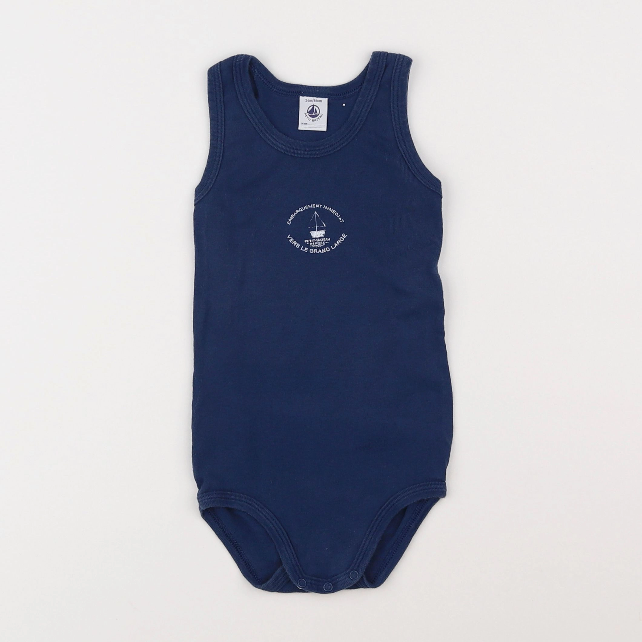 Petit Bateau - body bleu - 2 ans