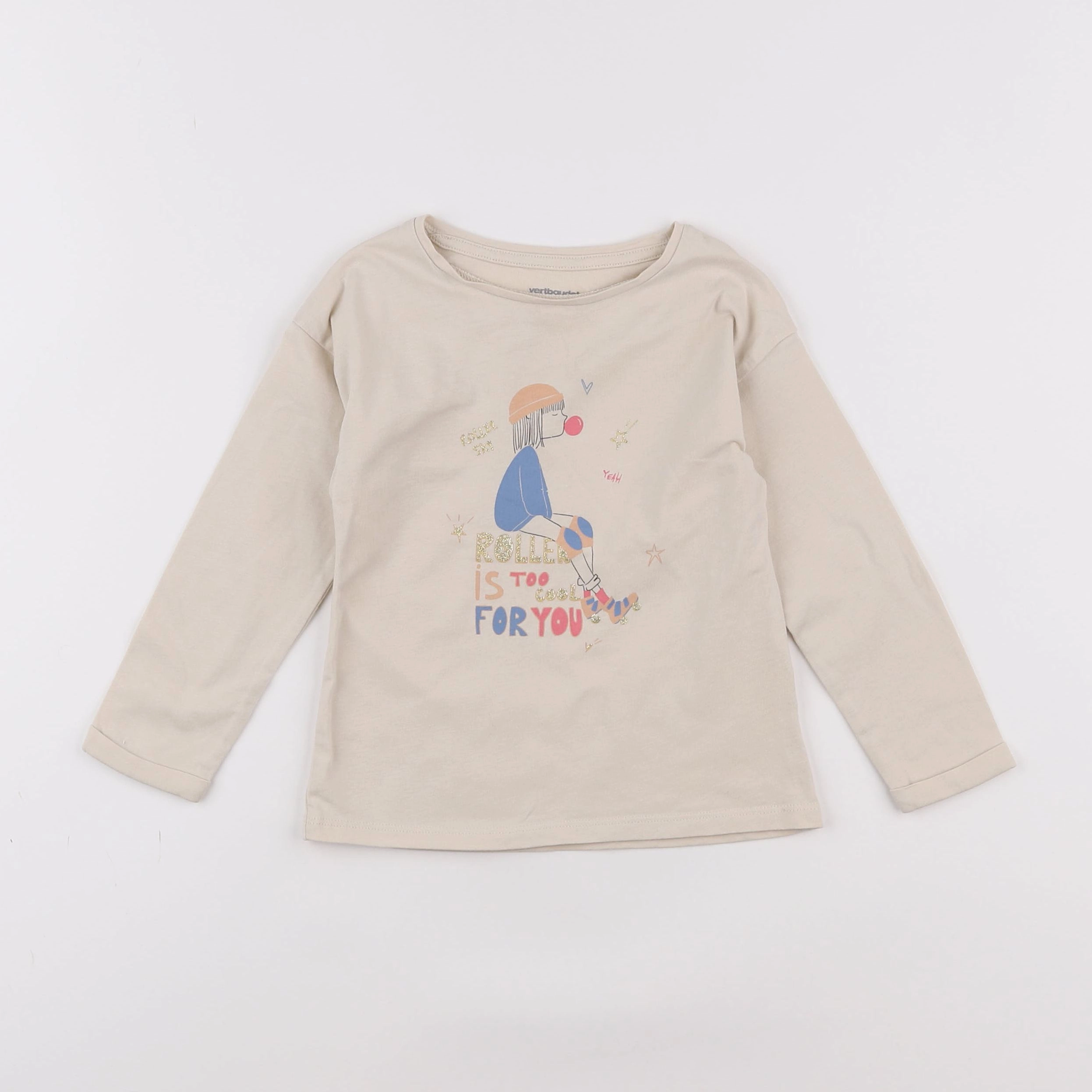 Vertbaudet - tee-shirt beige - 3 ans