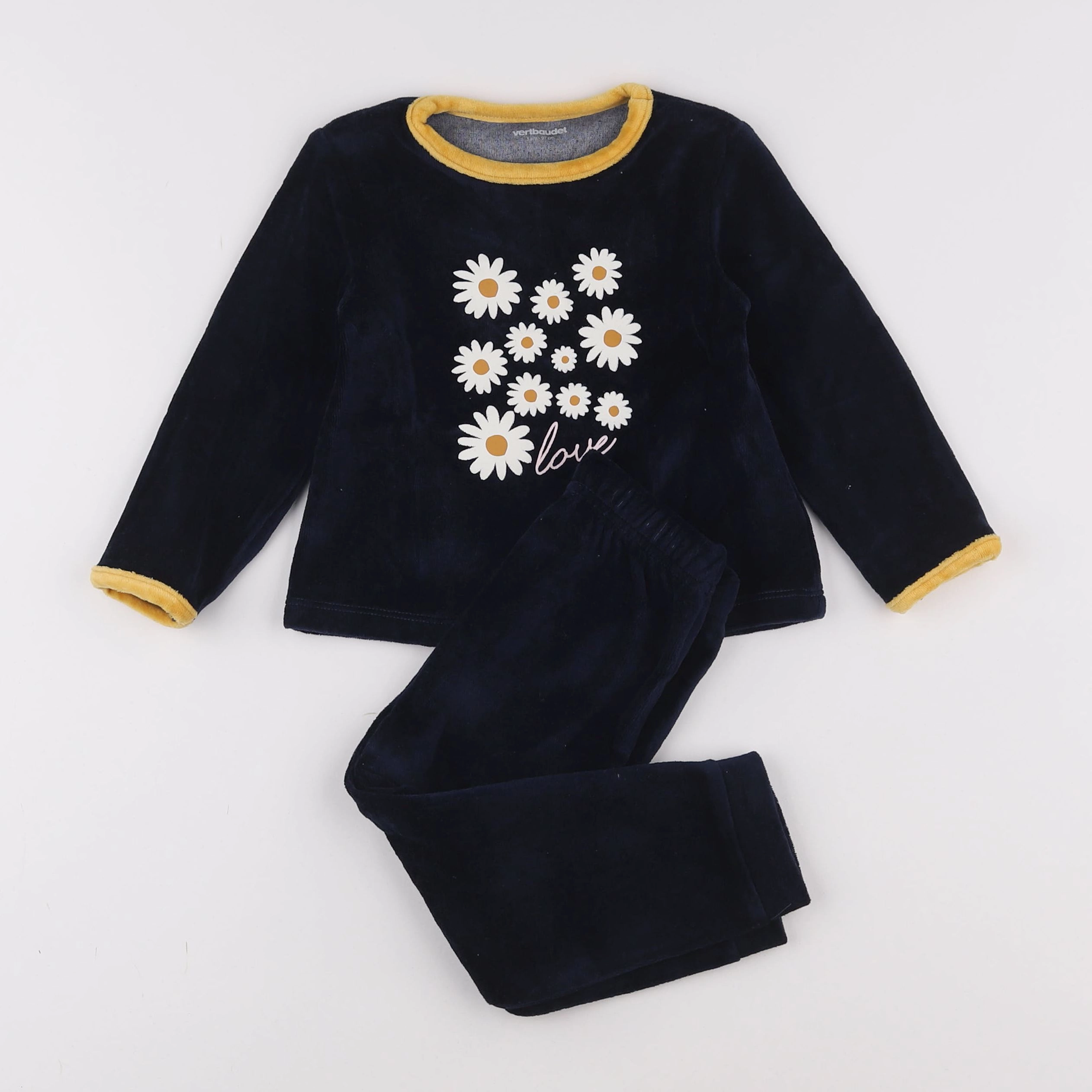 Vertbaudet - pyjama velours bleu - 3 ans