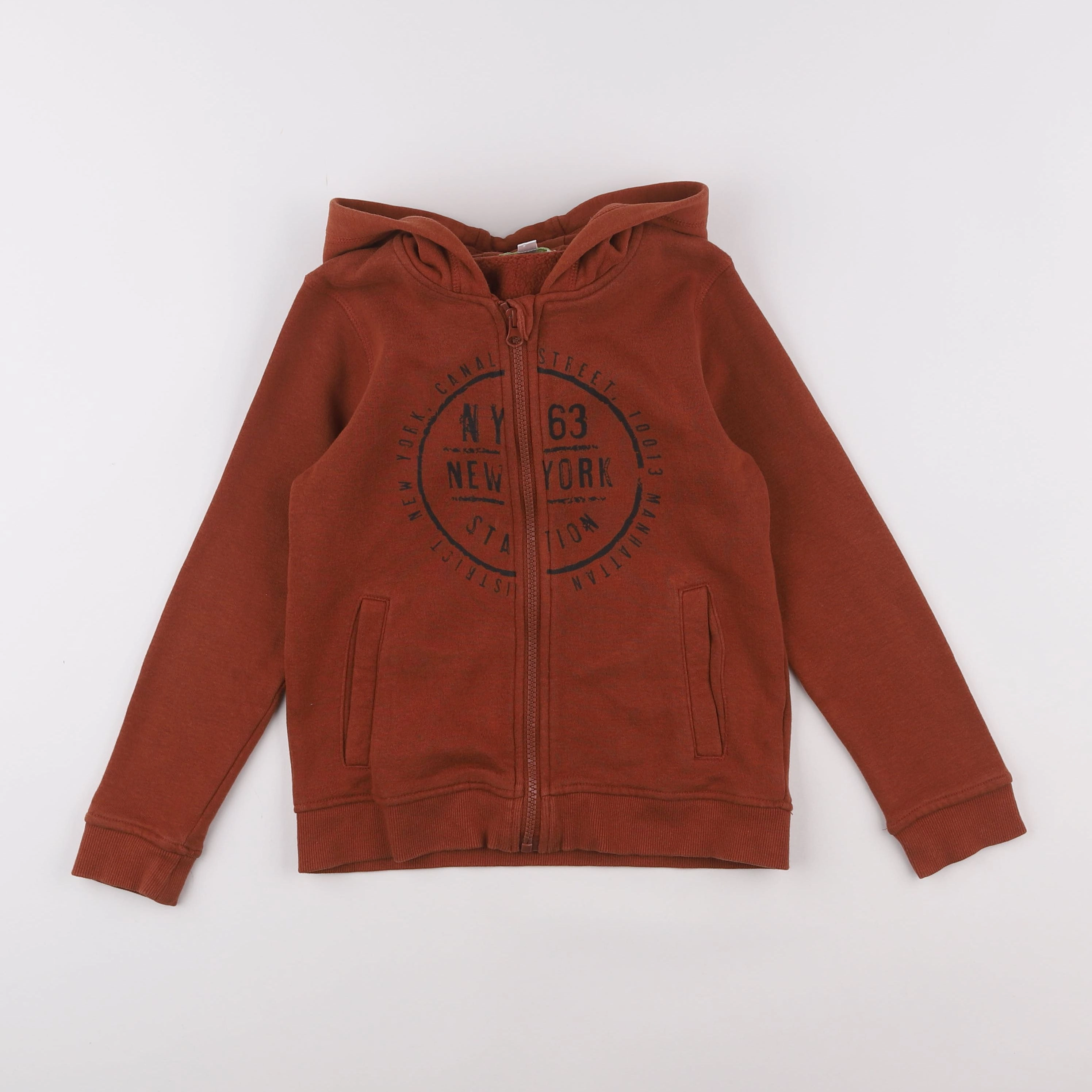 Vertbaudet - sweat marron - 8 ans