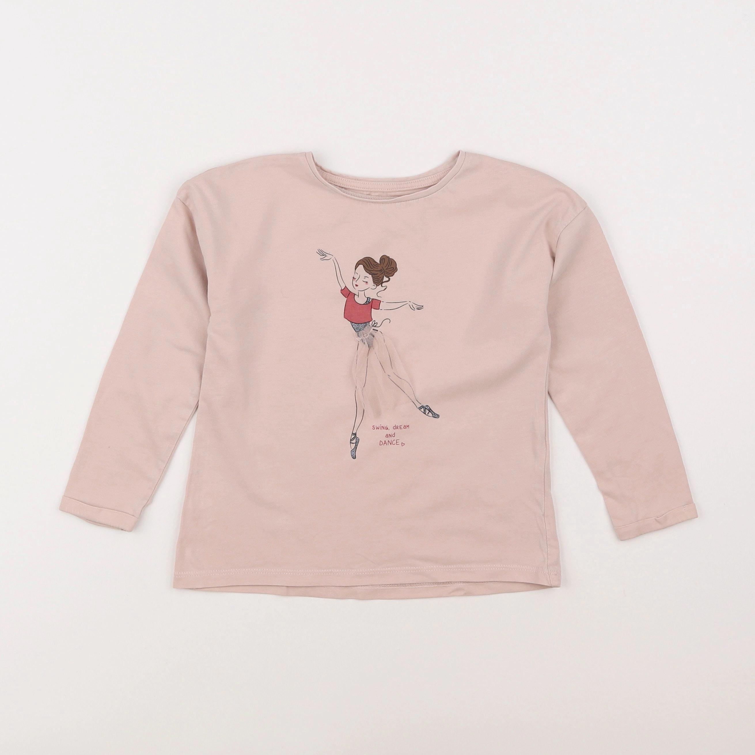 Vertbaudet - tee-shirt rose - 5 ans