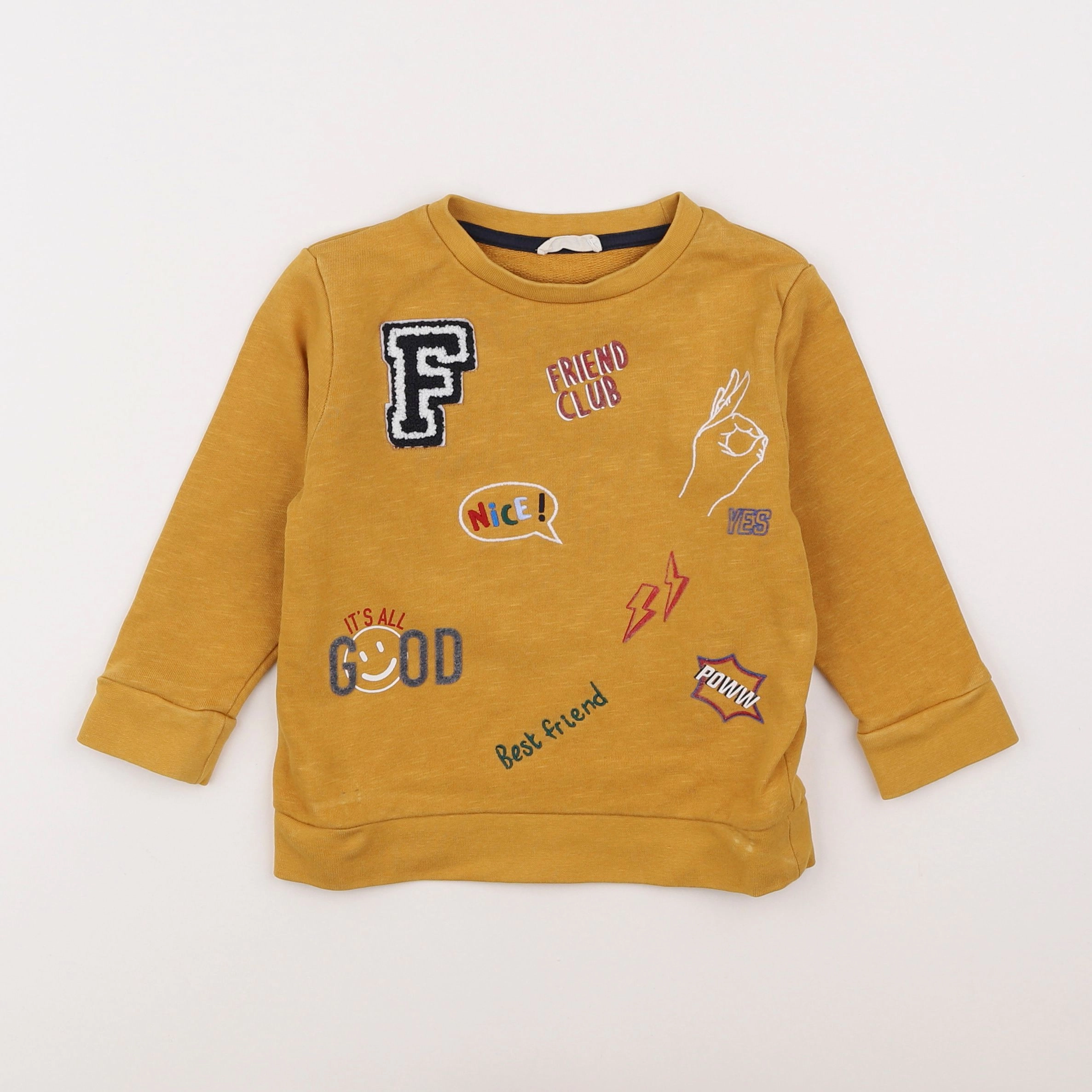 Little Cigogne - sweat jaune - 3 ans