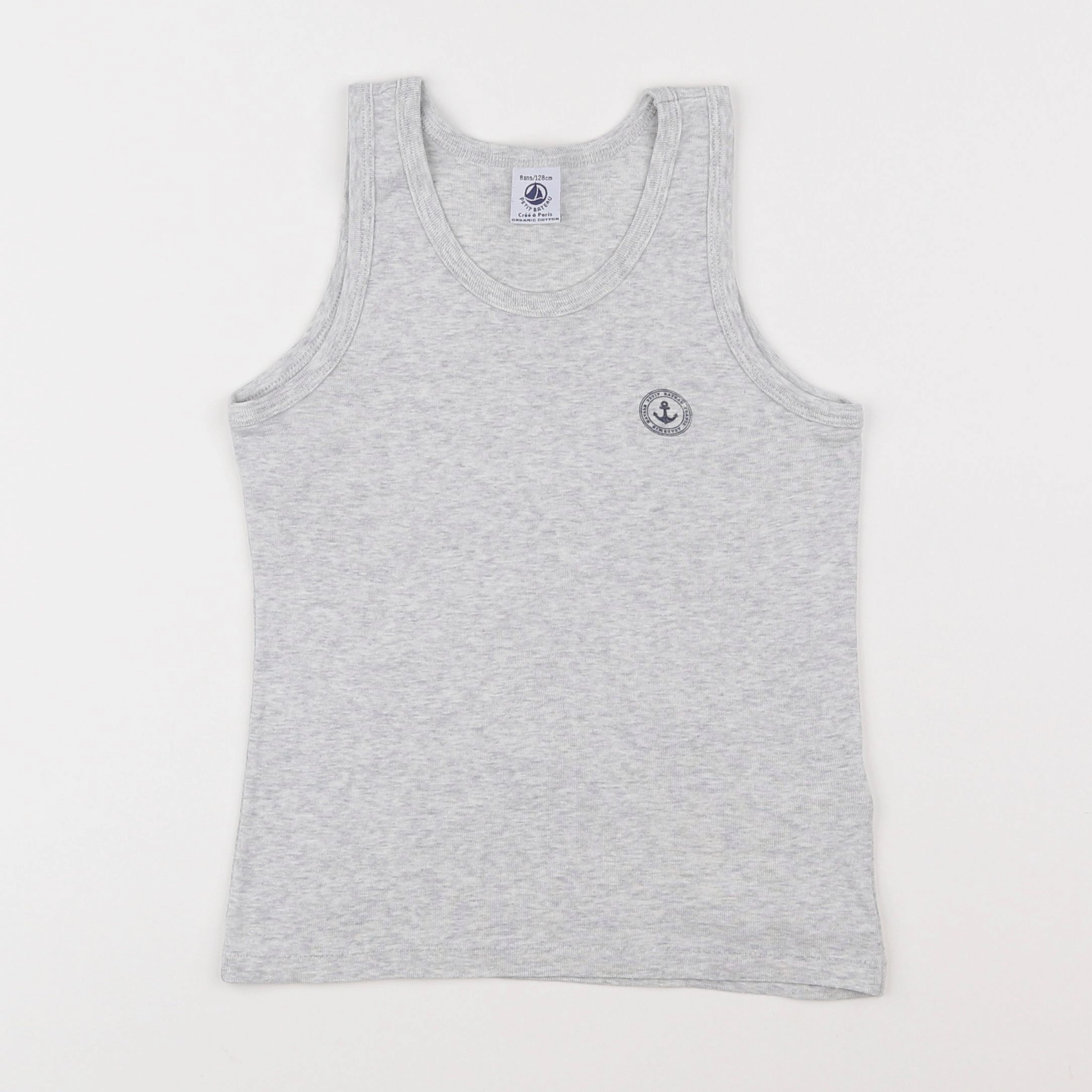 Petit Bateau - maillot de corps gris - 8 ans