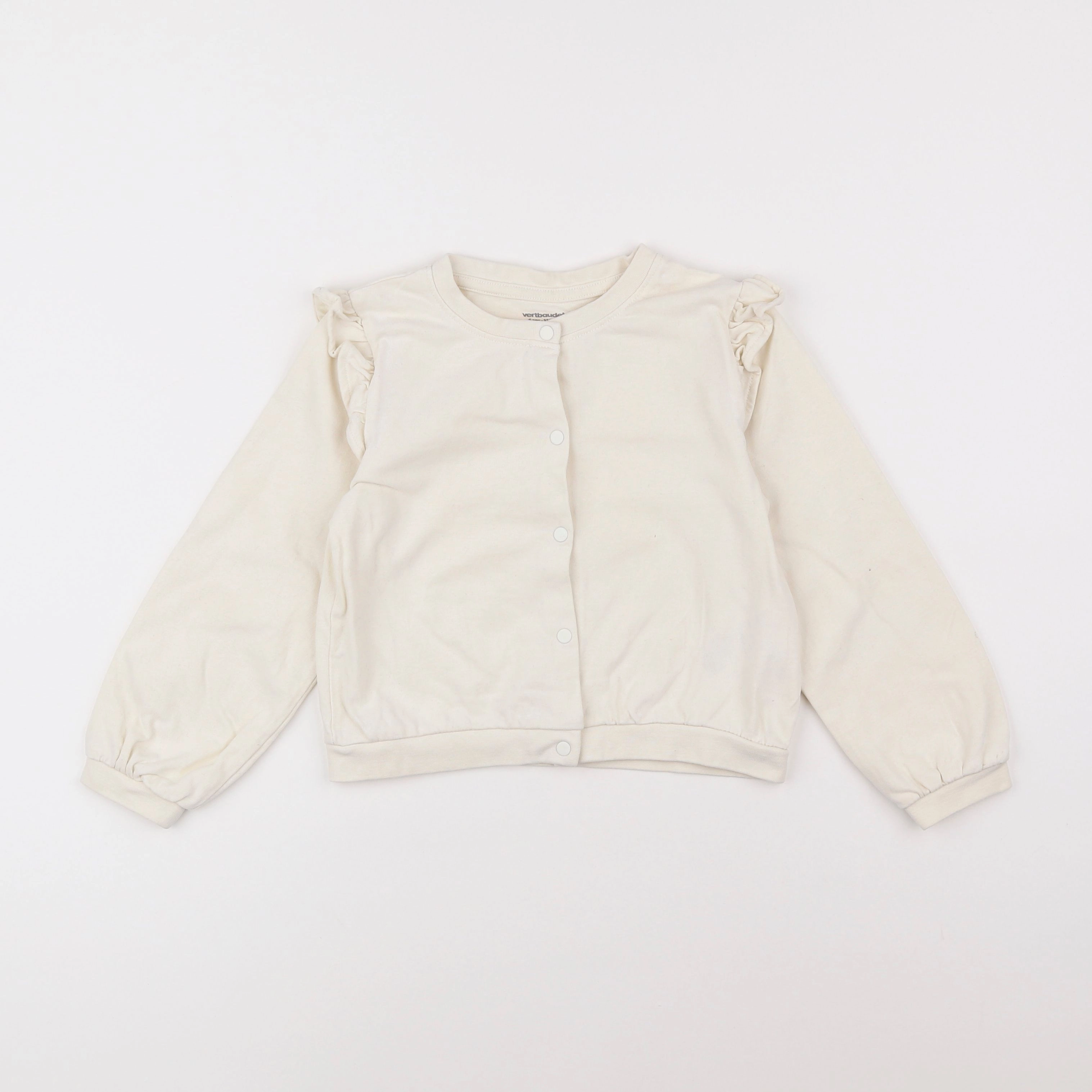 Vertbaudet - sweat beige - 6 ans