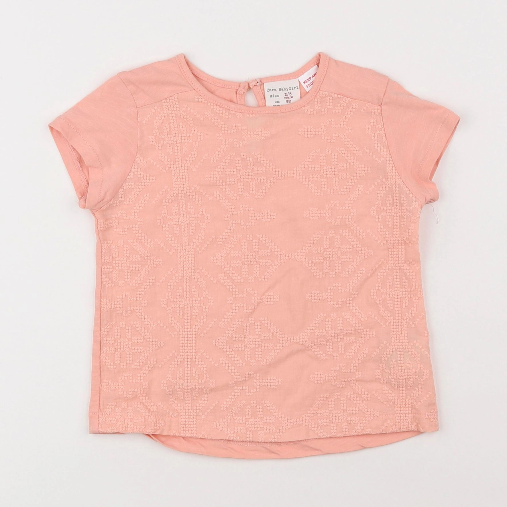 Zara - tee-shirt rose - 2/3 ans