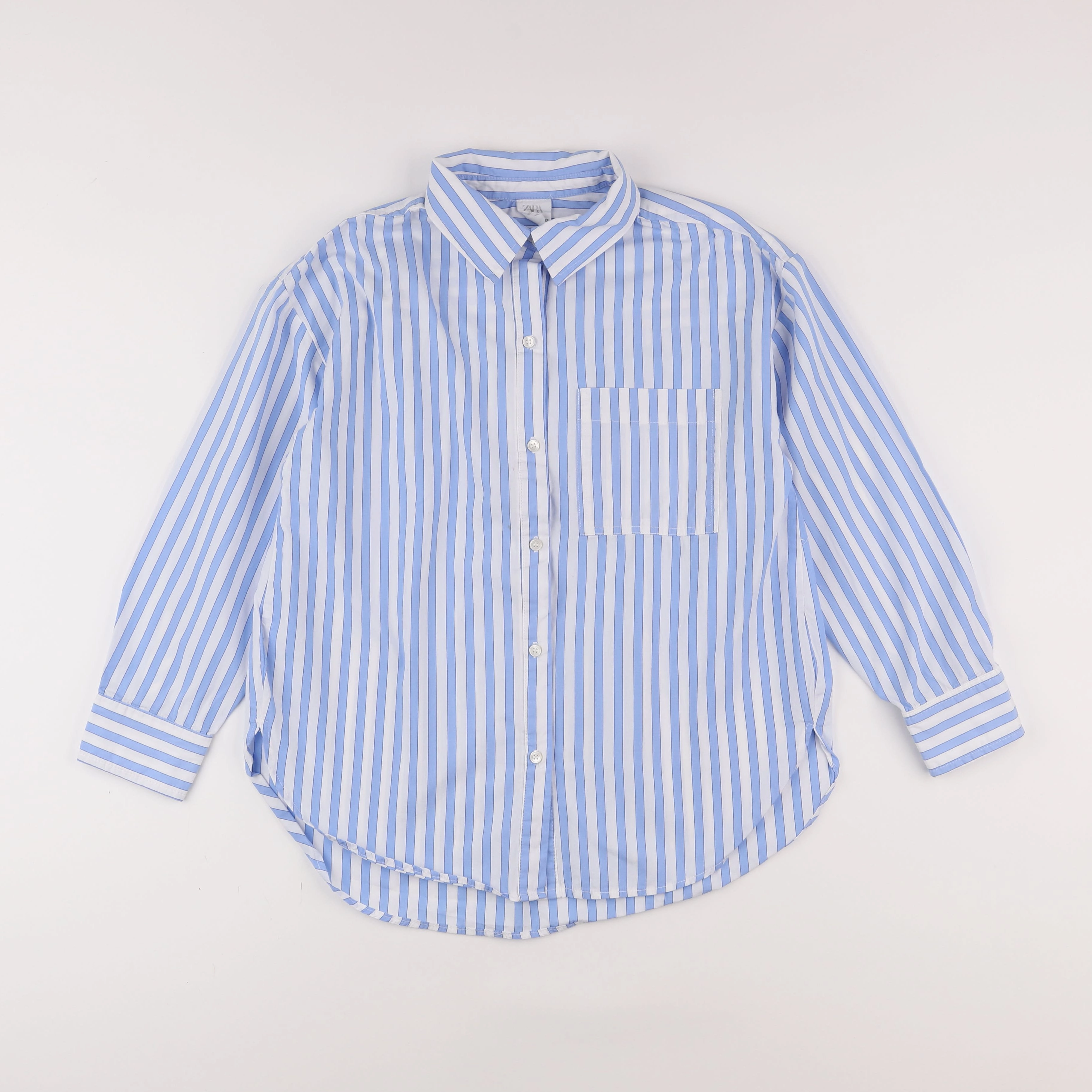 Zara - chemise blanc, bleu - 11/12 ans