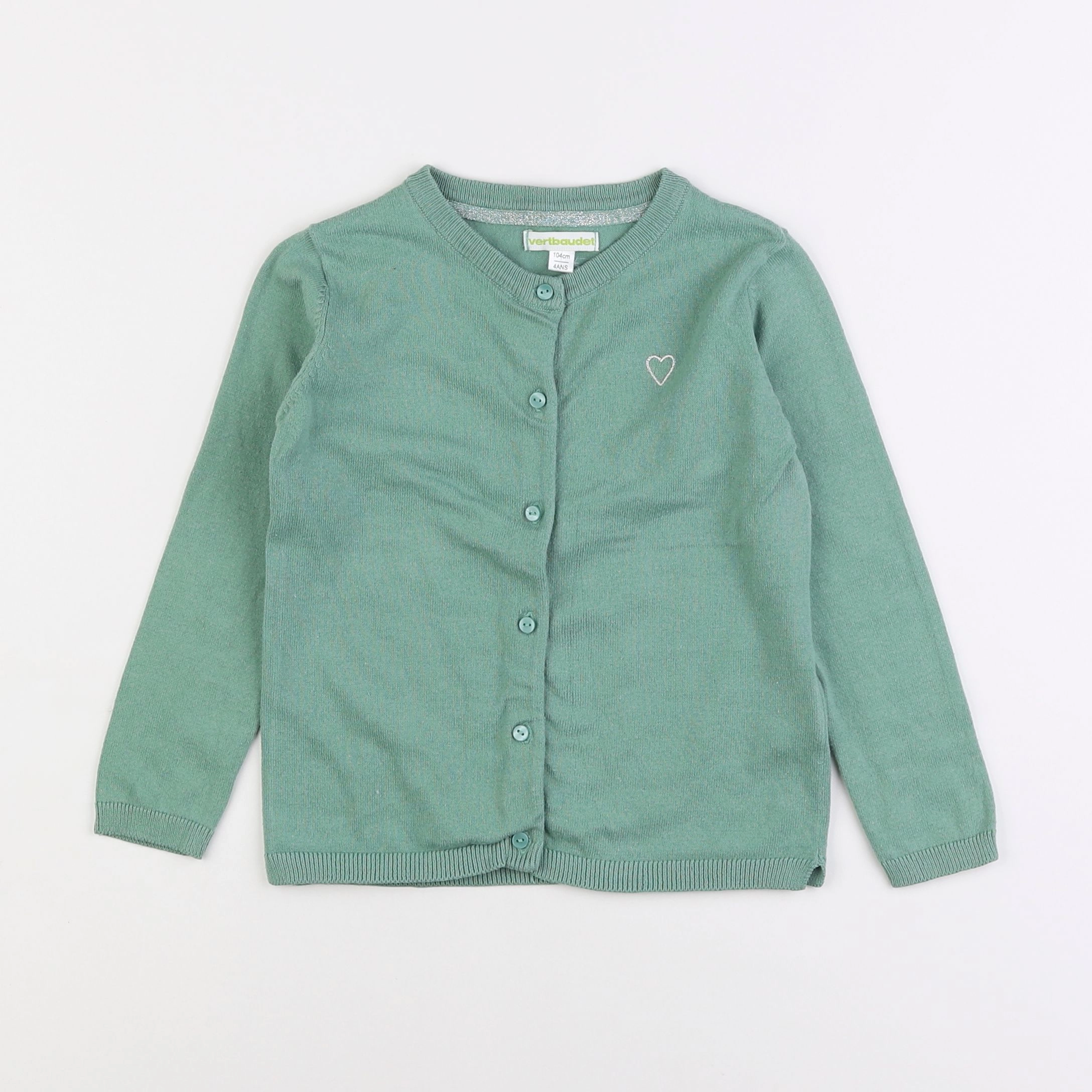 Vertbaudet - gilet vert - 4 ans