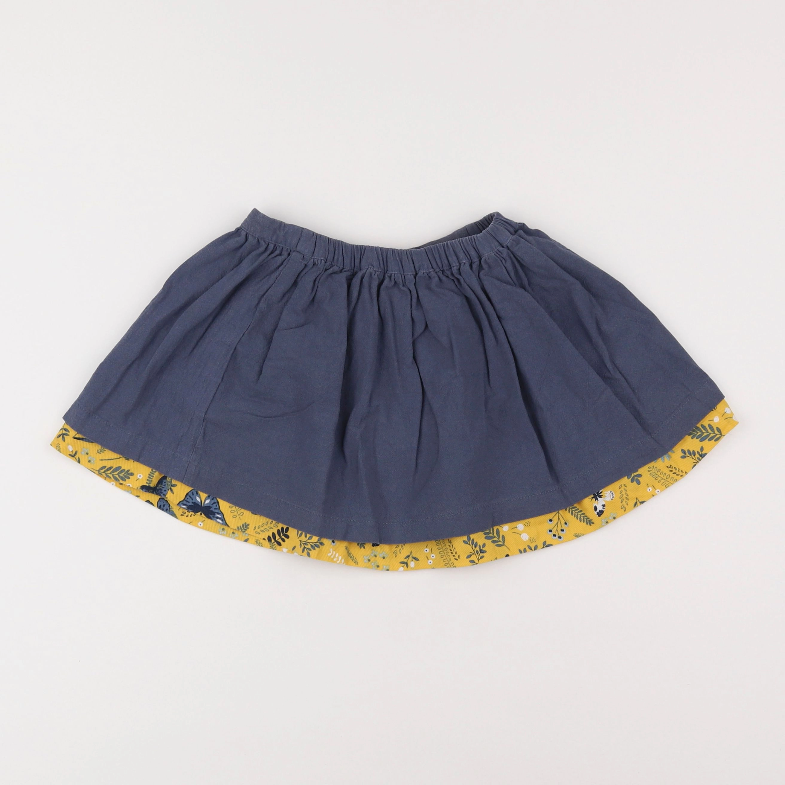 Vertbaudet - jupe réversible bleu, jaune - 5 ans