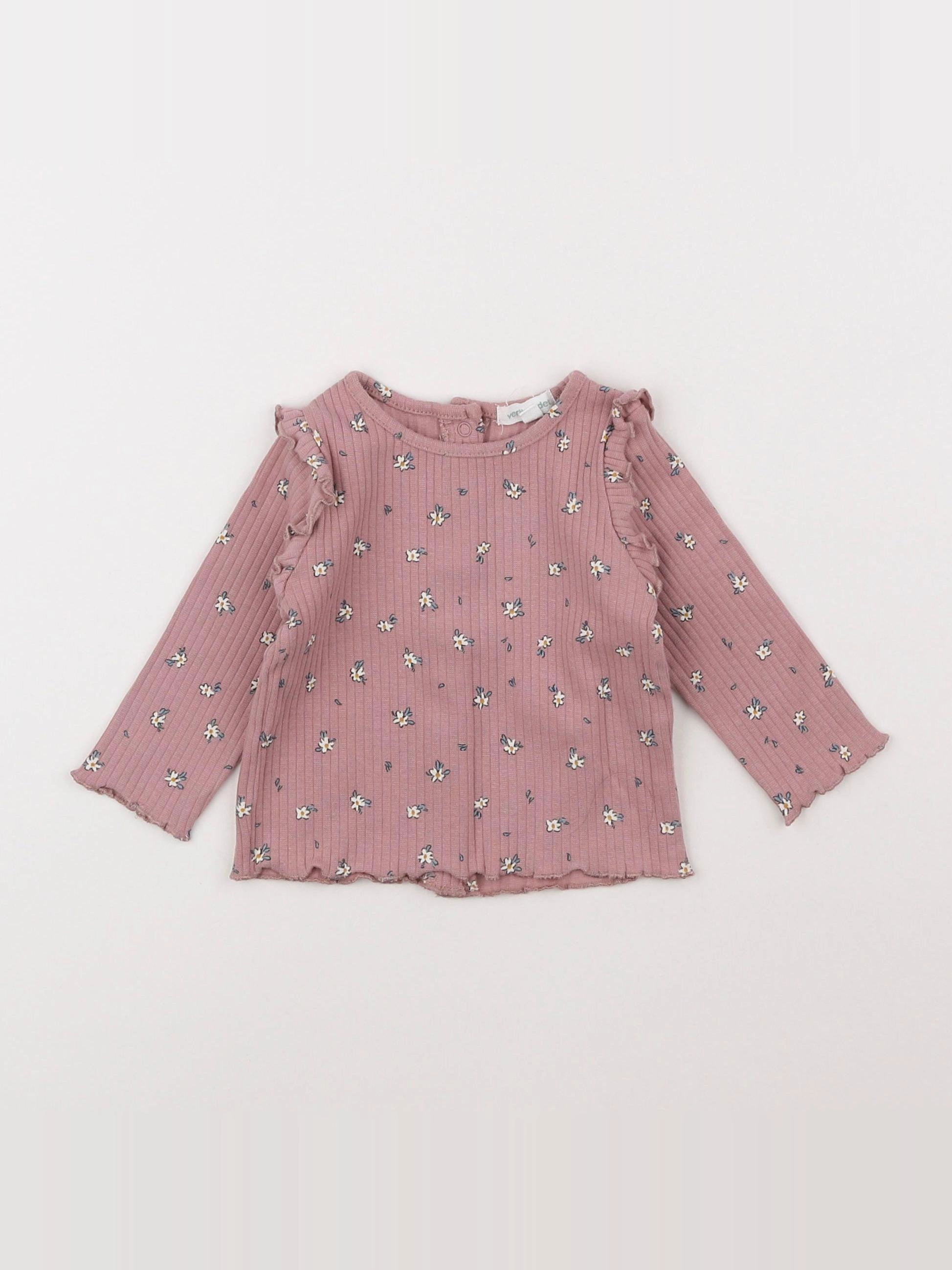 Vertbaudet - tee-shirt rose - 3 mois