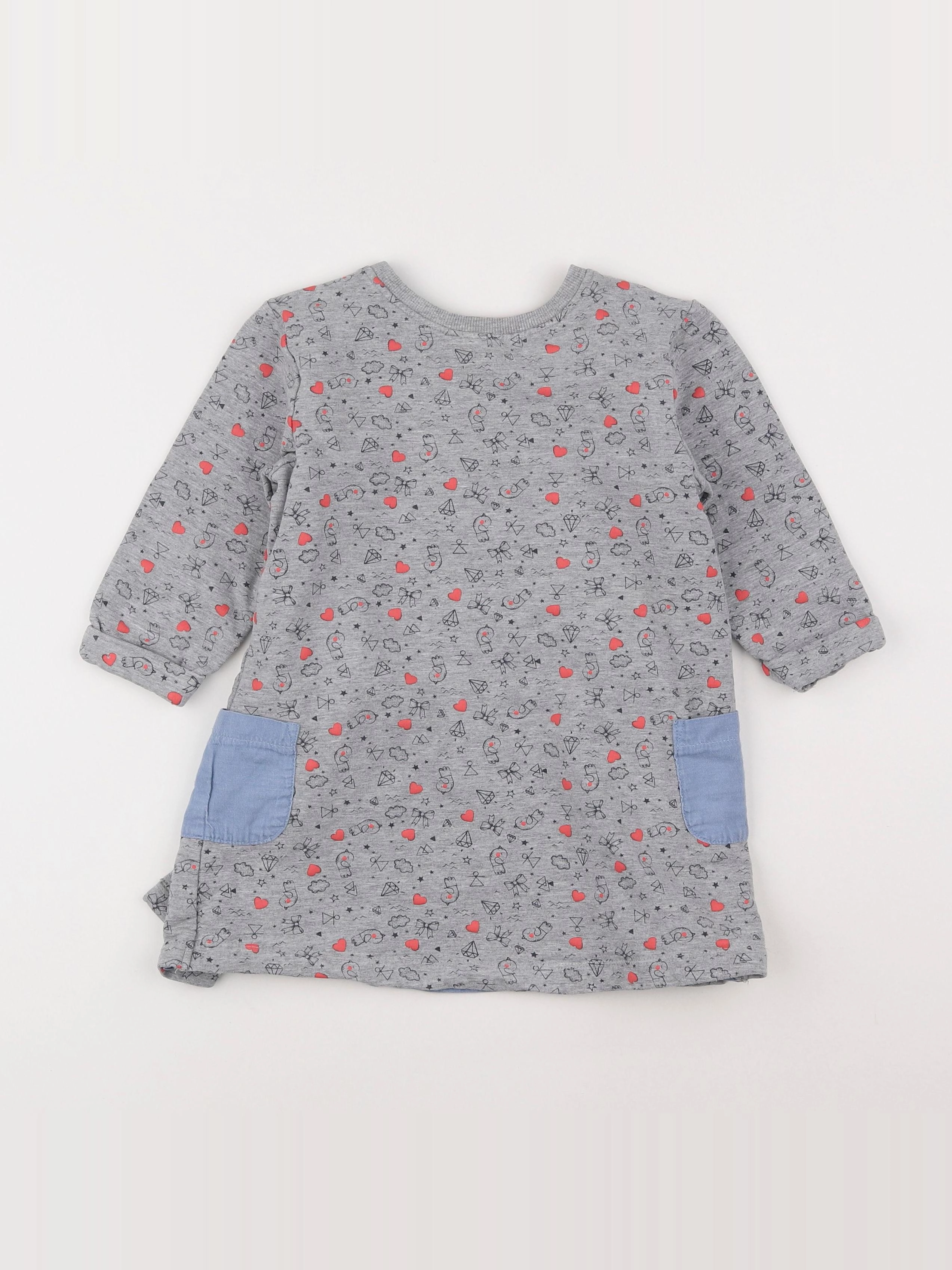 Vertbaudet - robe gris - 6 ans