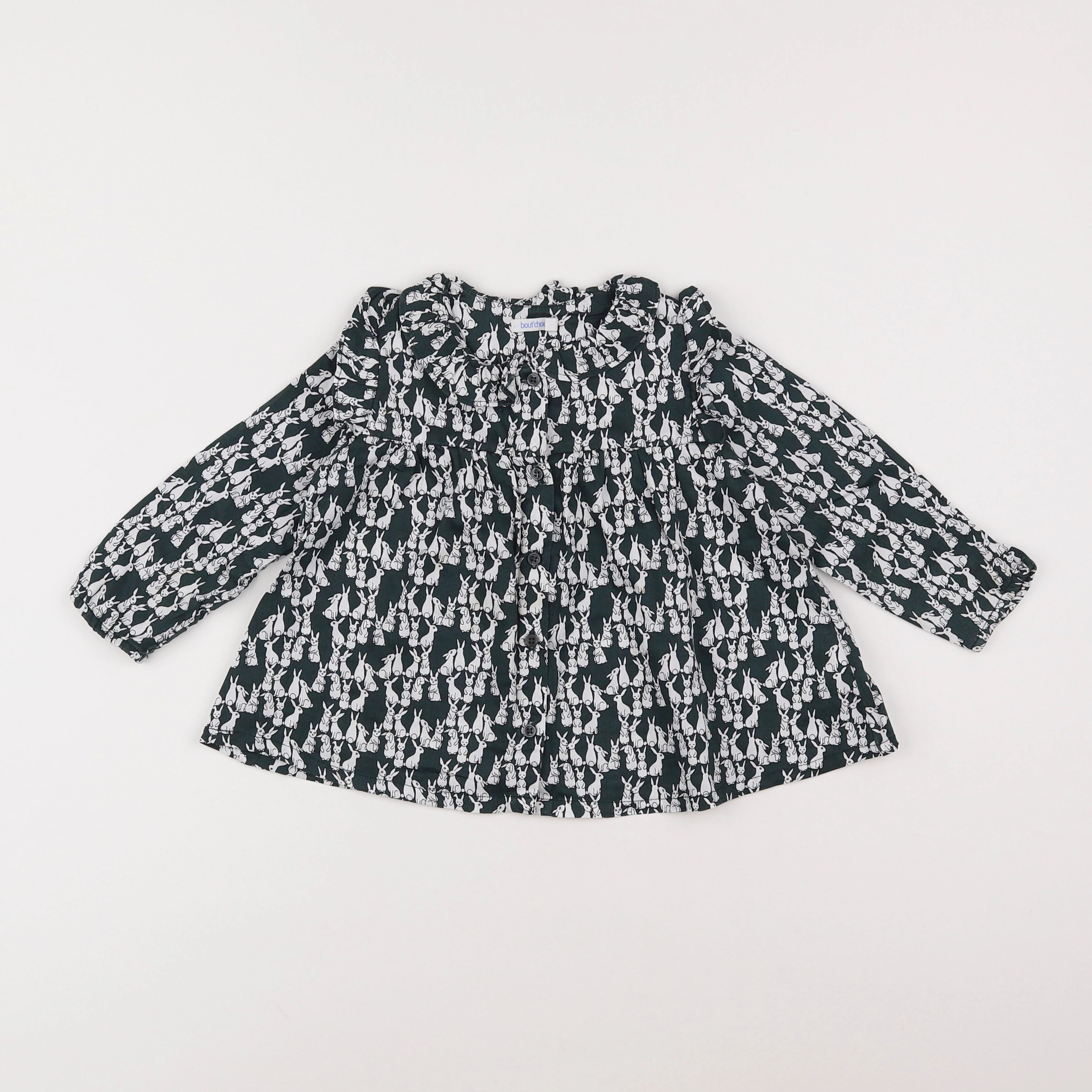Boutchou - blouse vert - 18 mois