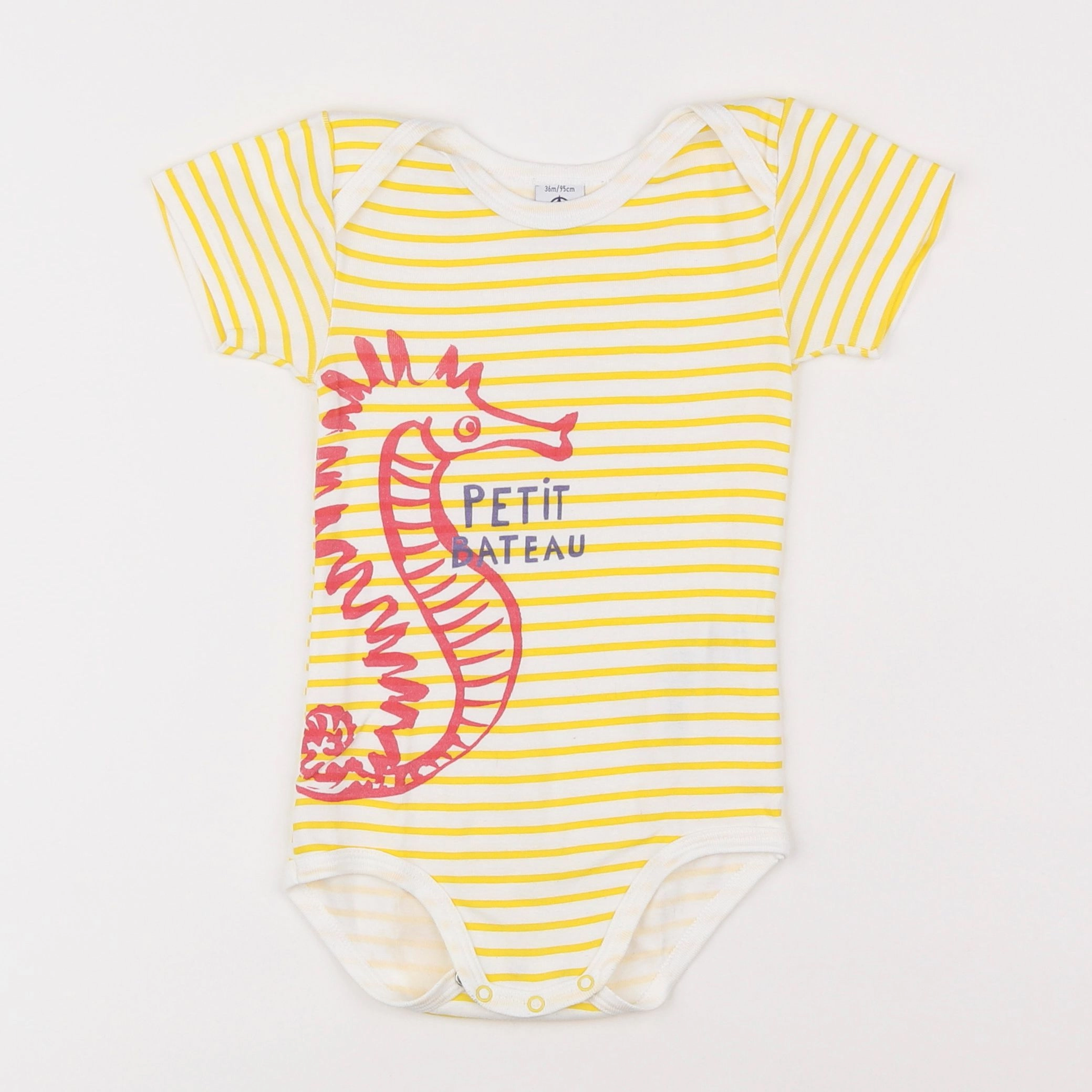 Petit Bateau - body jaune, blanc - 3 ans