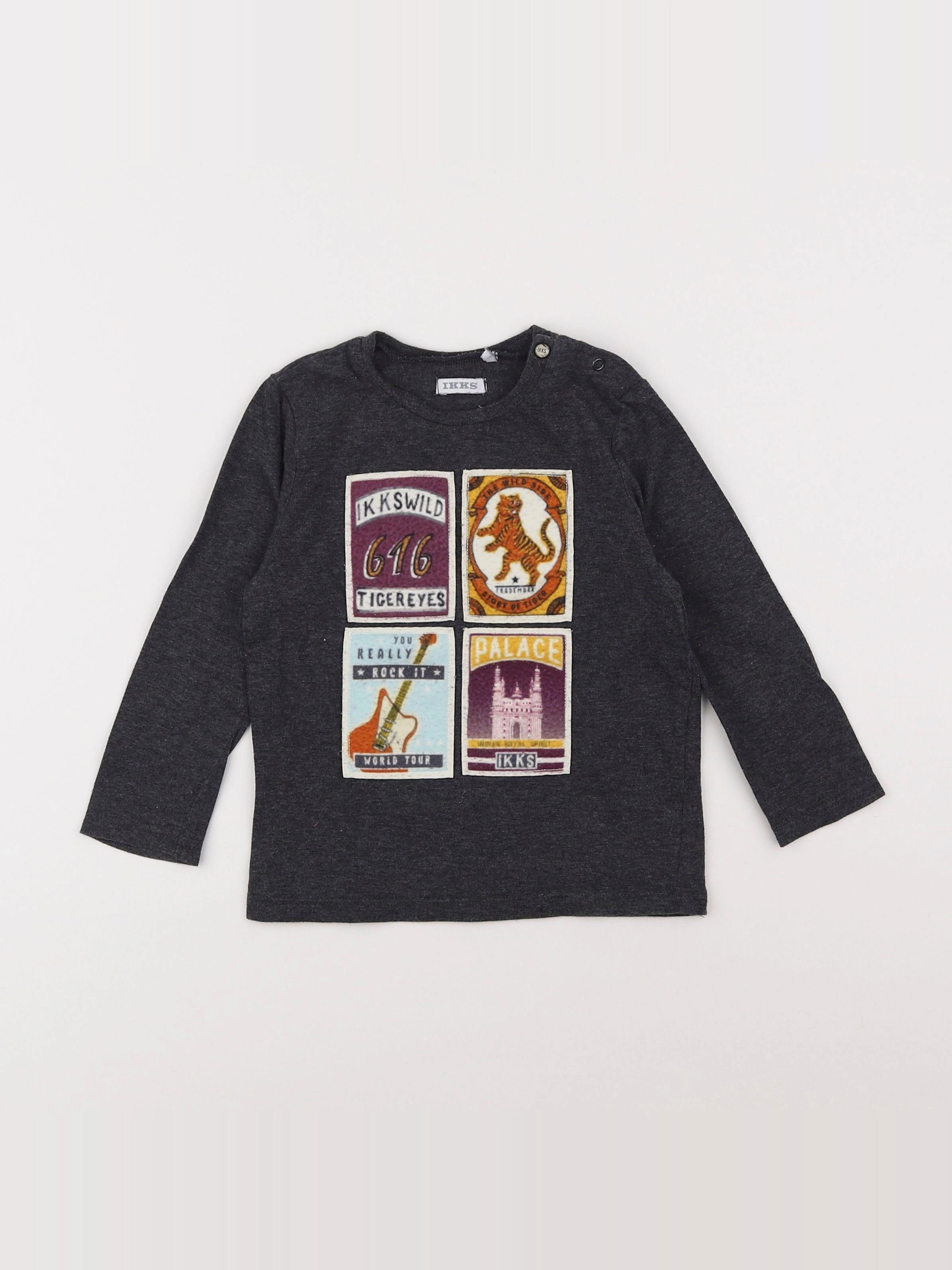 IKKS - tee-shirt gris - 2 ans