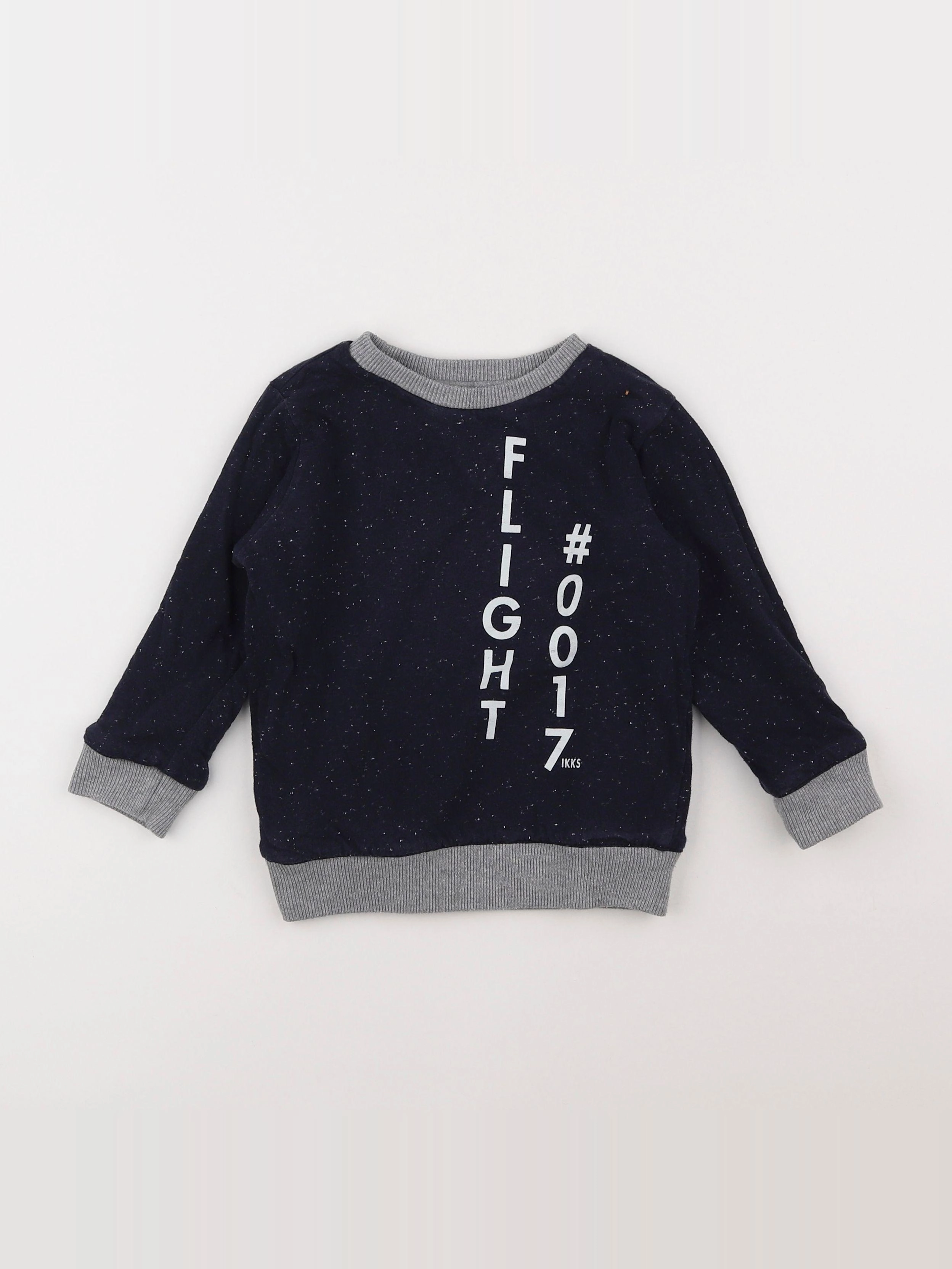 IKKS - sweat réversible bleu - 2 ans
