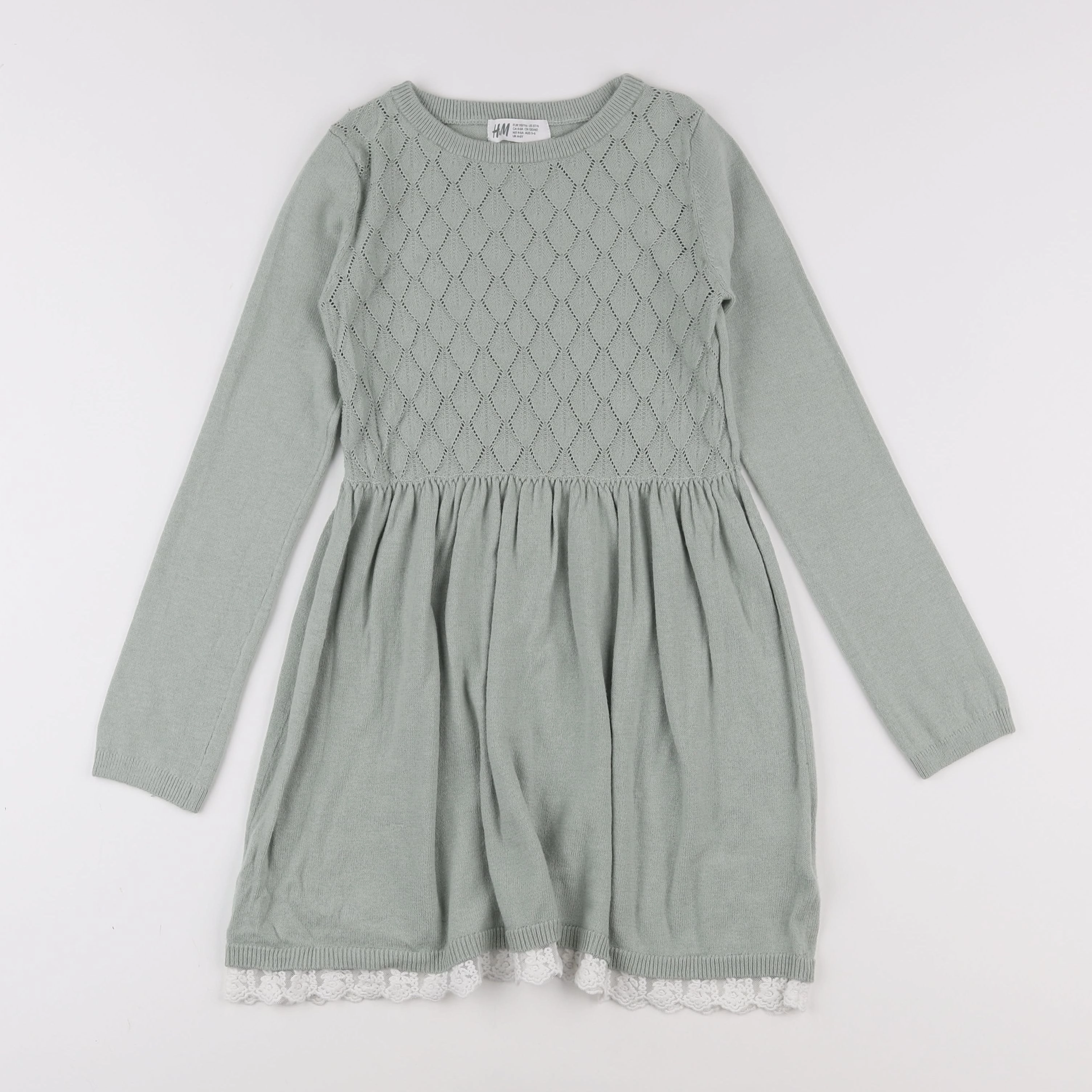 H&M - robe vert - 4/6 ans