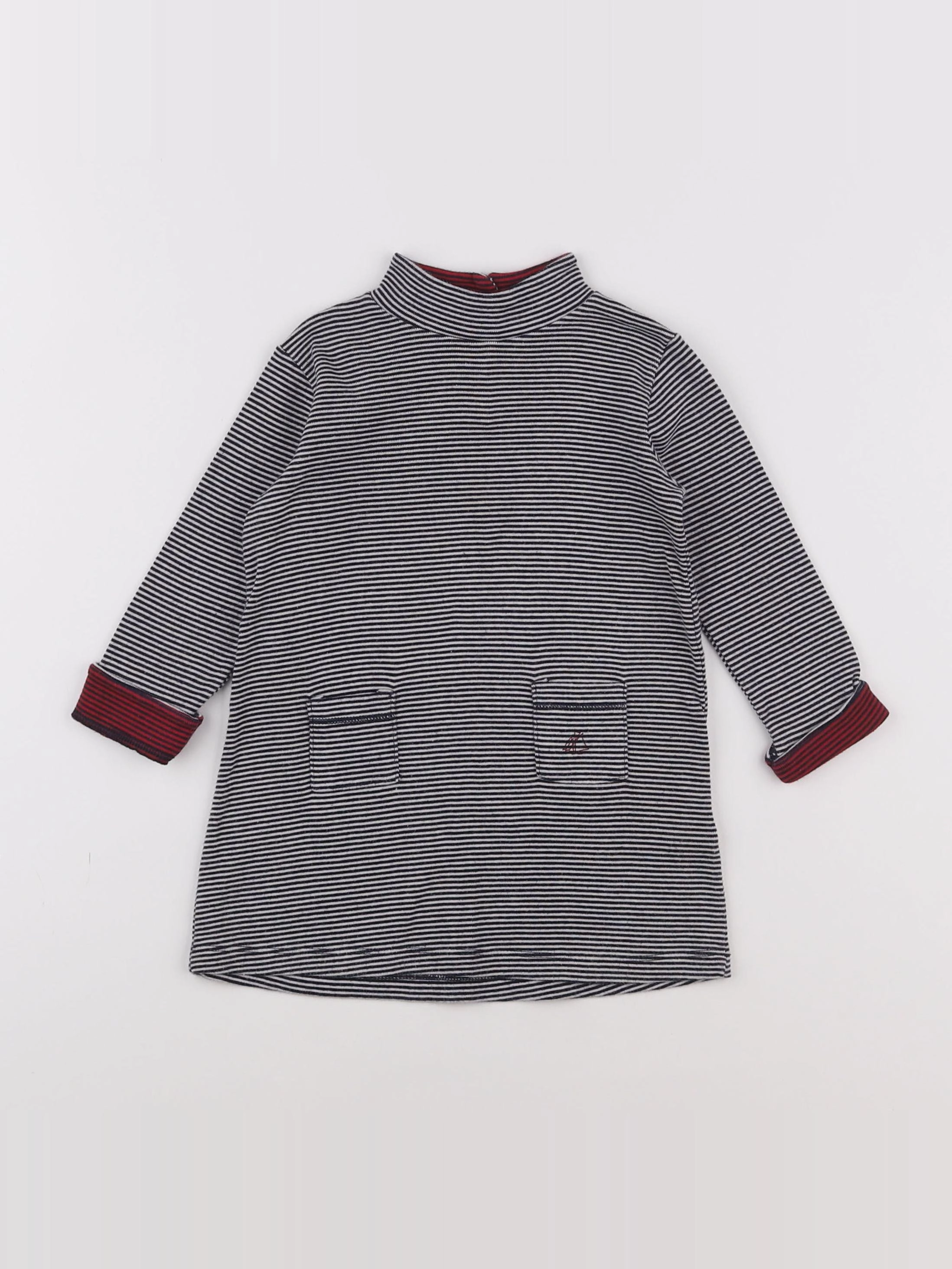 Petit Bateau - robe bleu - 12 mois