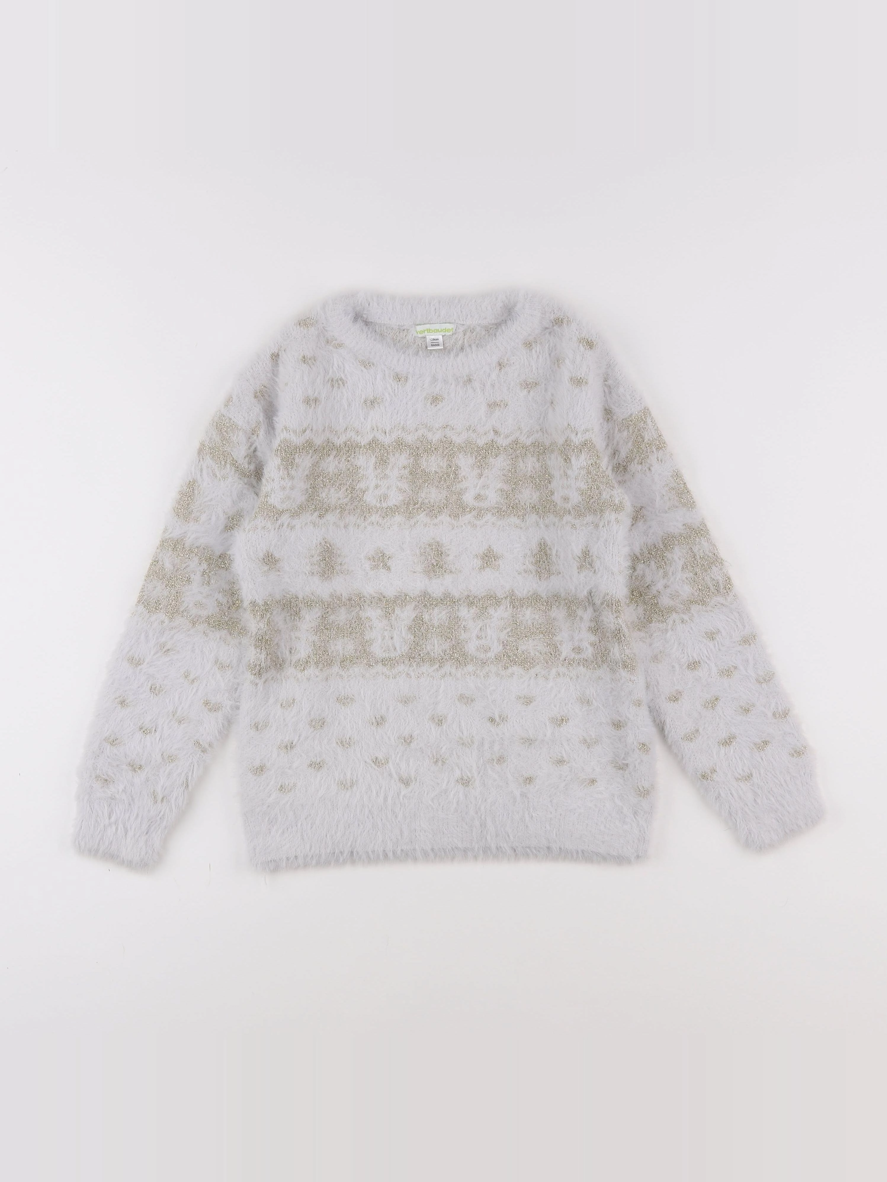 Vertbaudet - pull gris - 8 ans