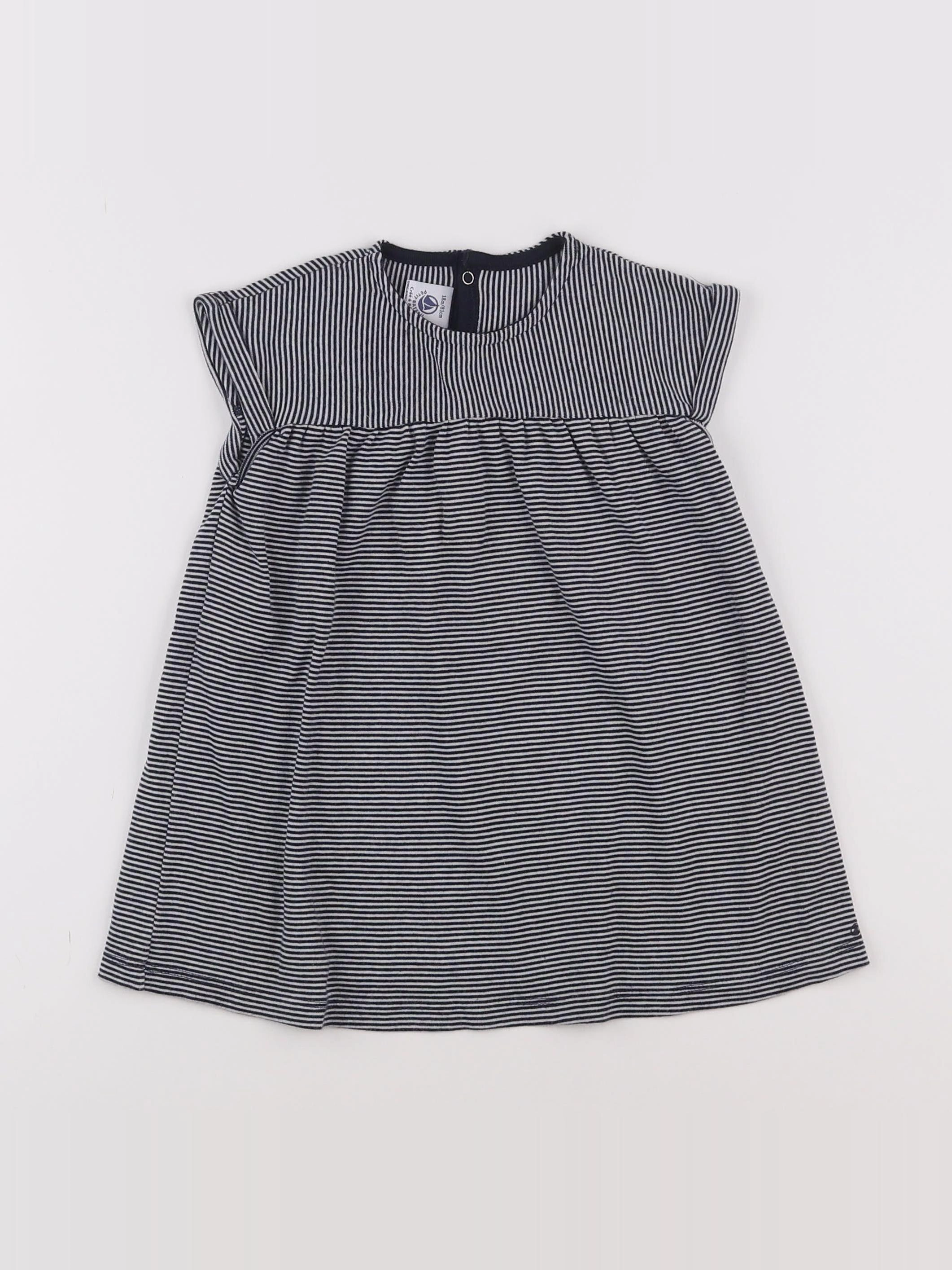 Petit Bateau - robe bleu - 18 mois