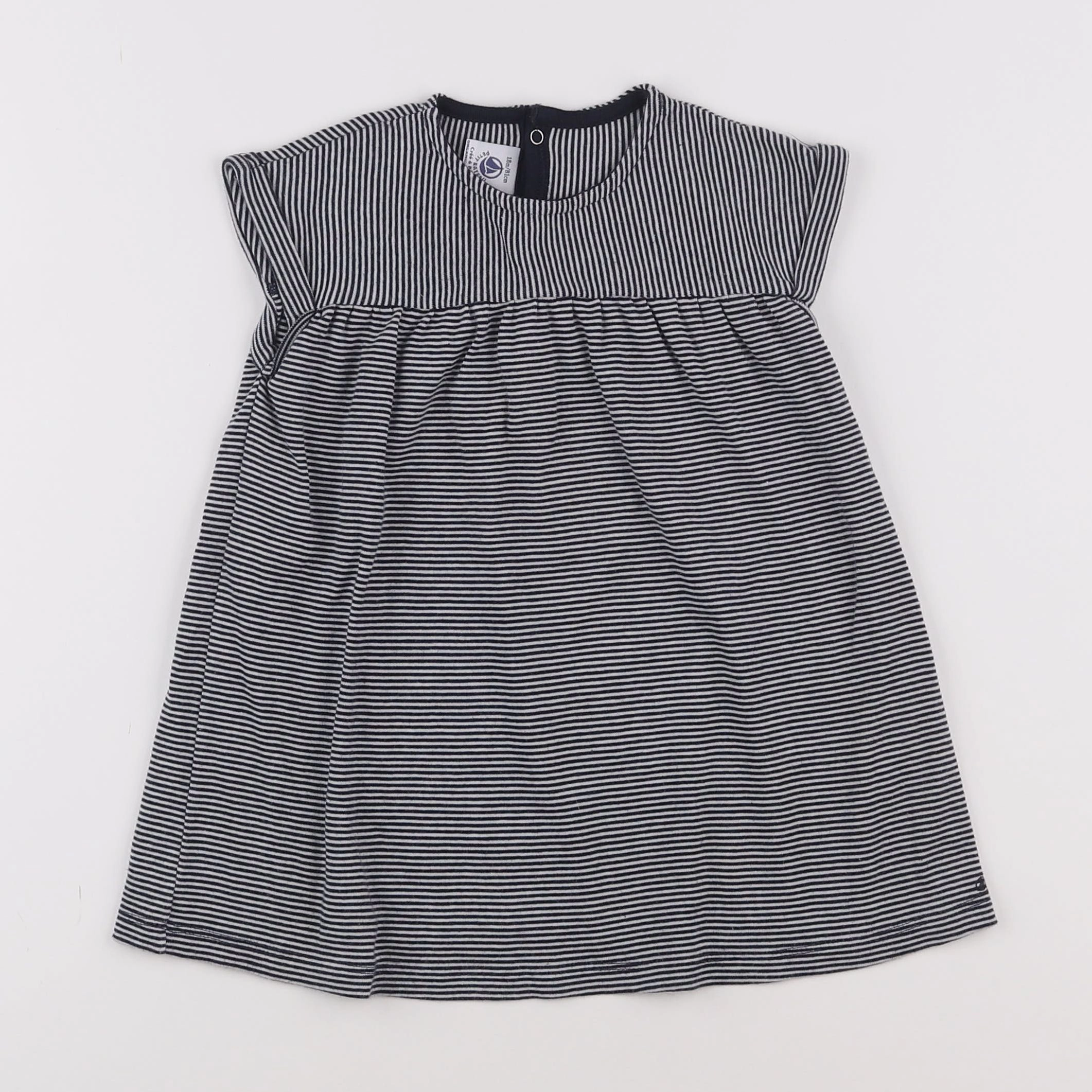 Petit Bateau - robe bleu - 18 mois