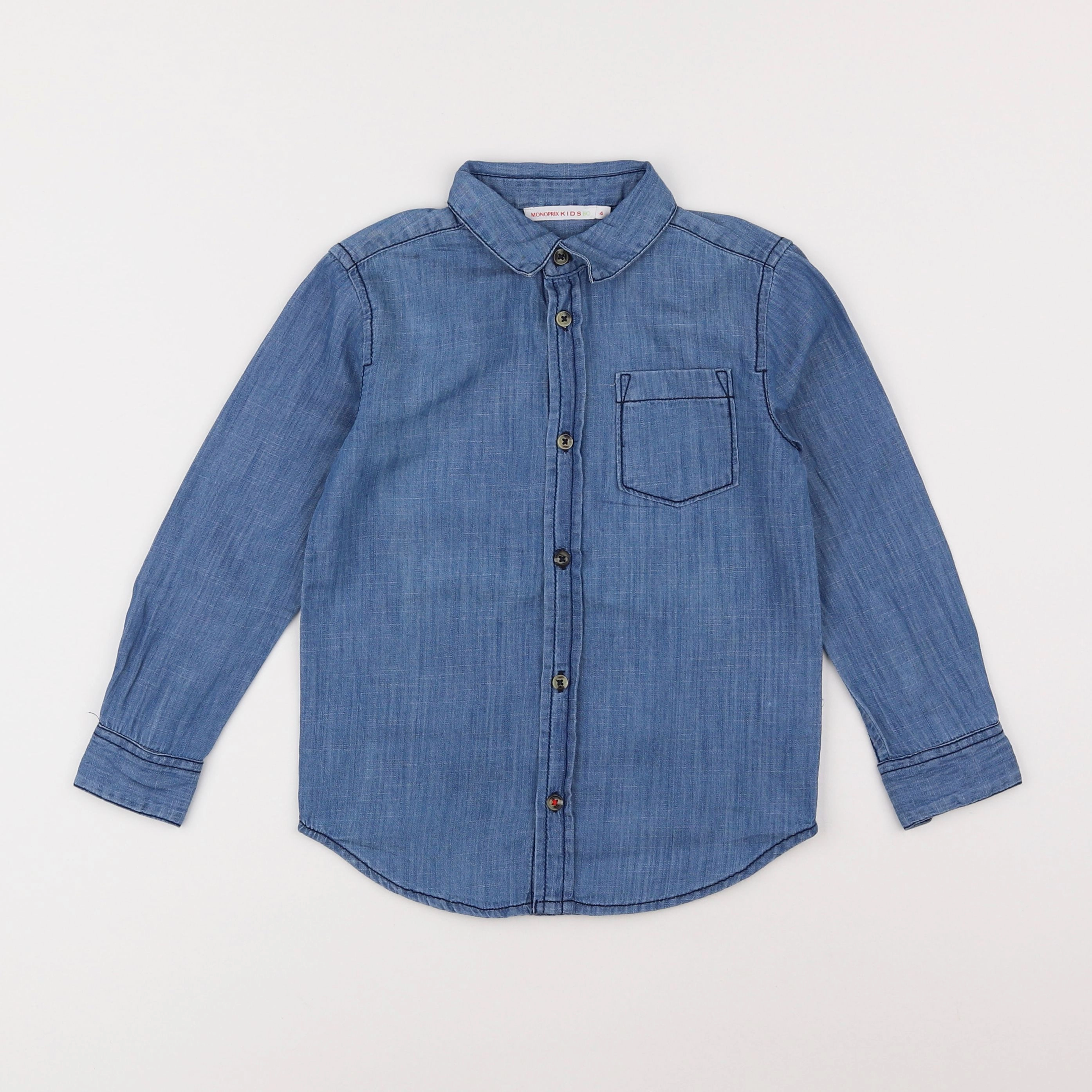 Monoprix - chemise bleu - 4 ans