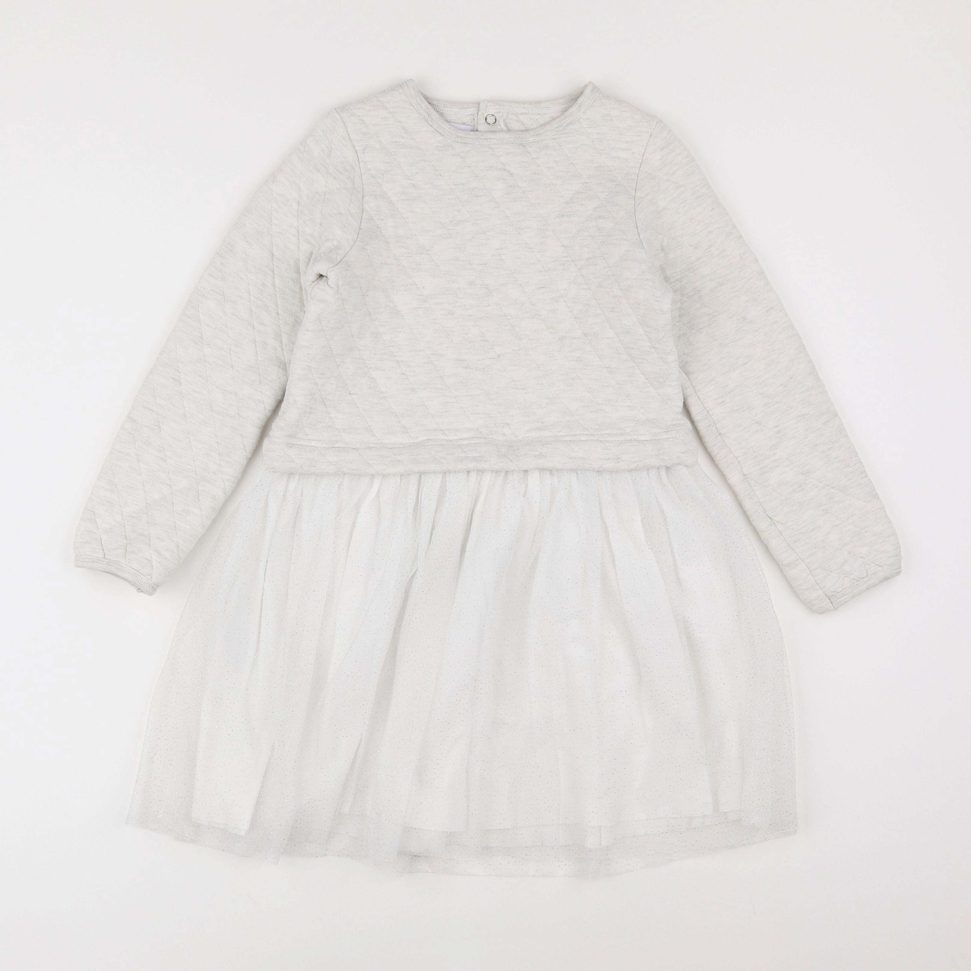 Petit Bateau - robe gris, argent - 8 ans