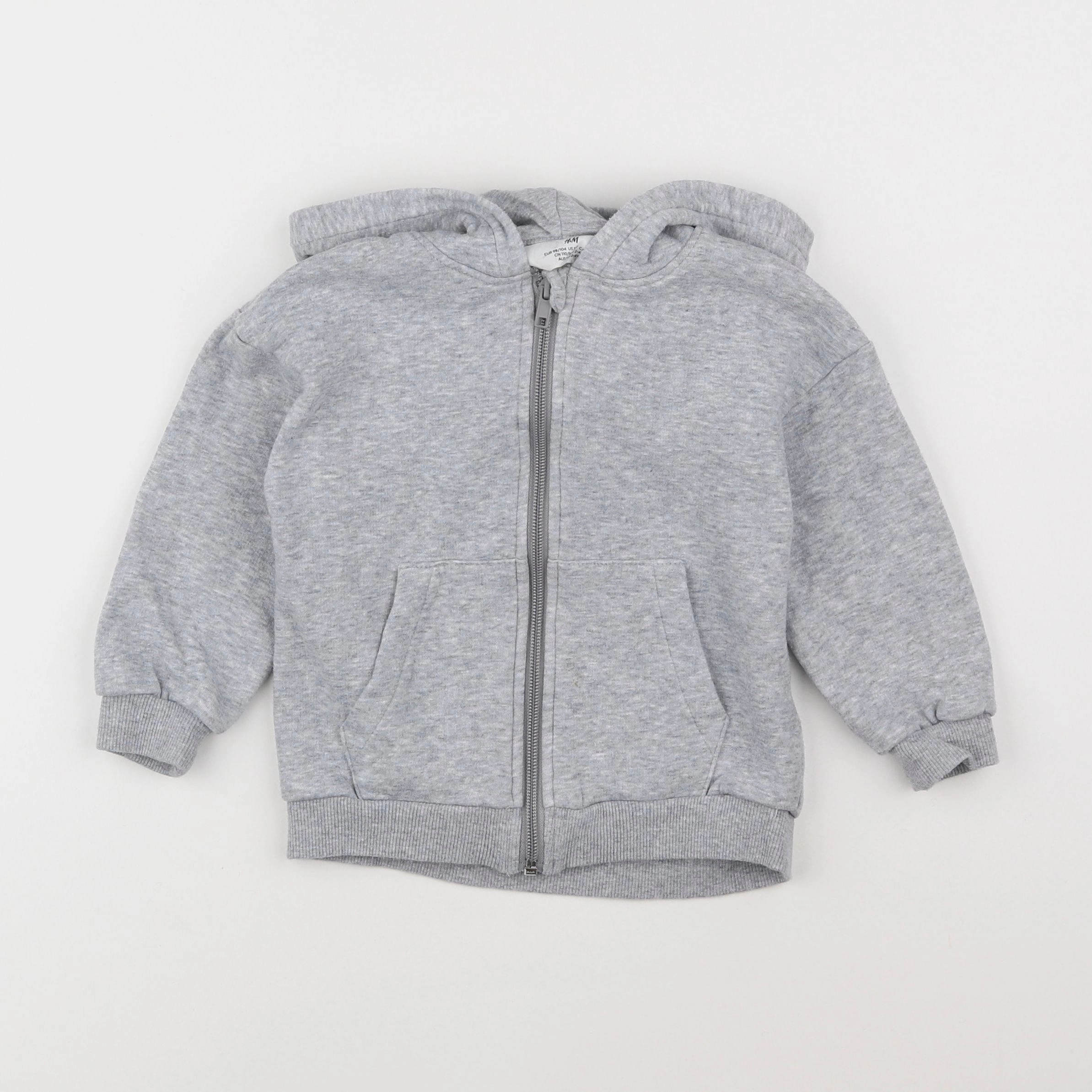 H&M - sweat gris - 2/4 ans